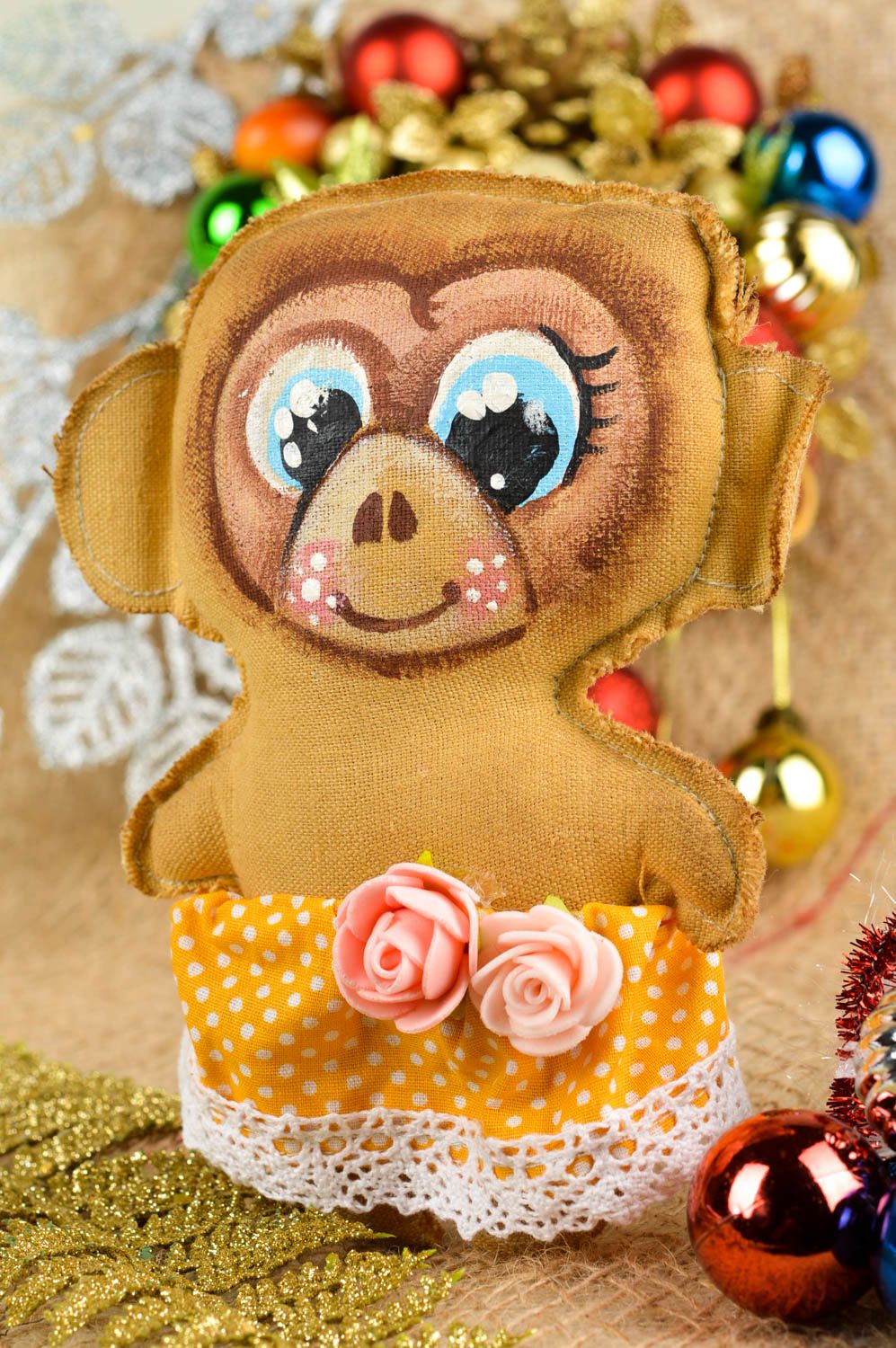 Weiches Kuscheltier handmade Plüsch Affe Stoff Kuscheltier Geschenk für Kinder foto 1