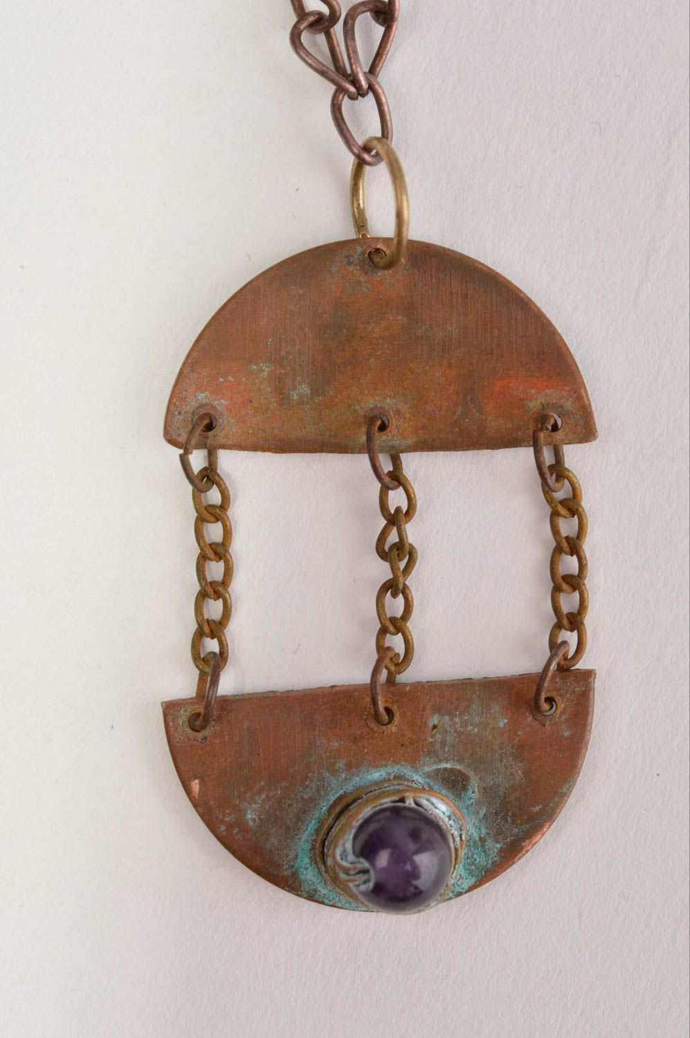 Handmade pendant designer jewelry unusual neck accessory copper pendant photo 4