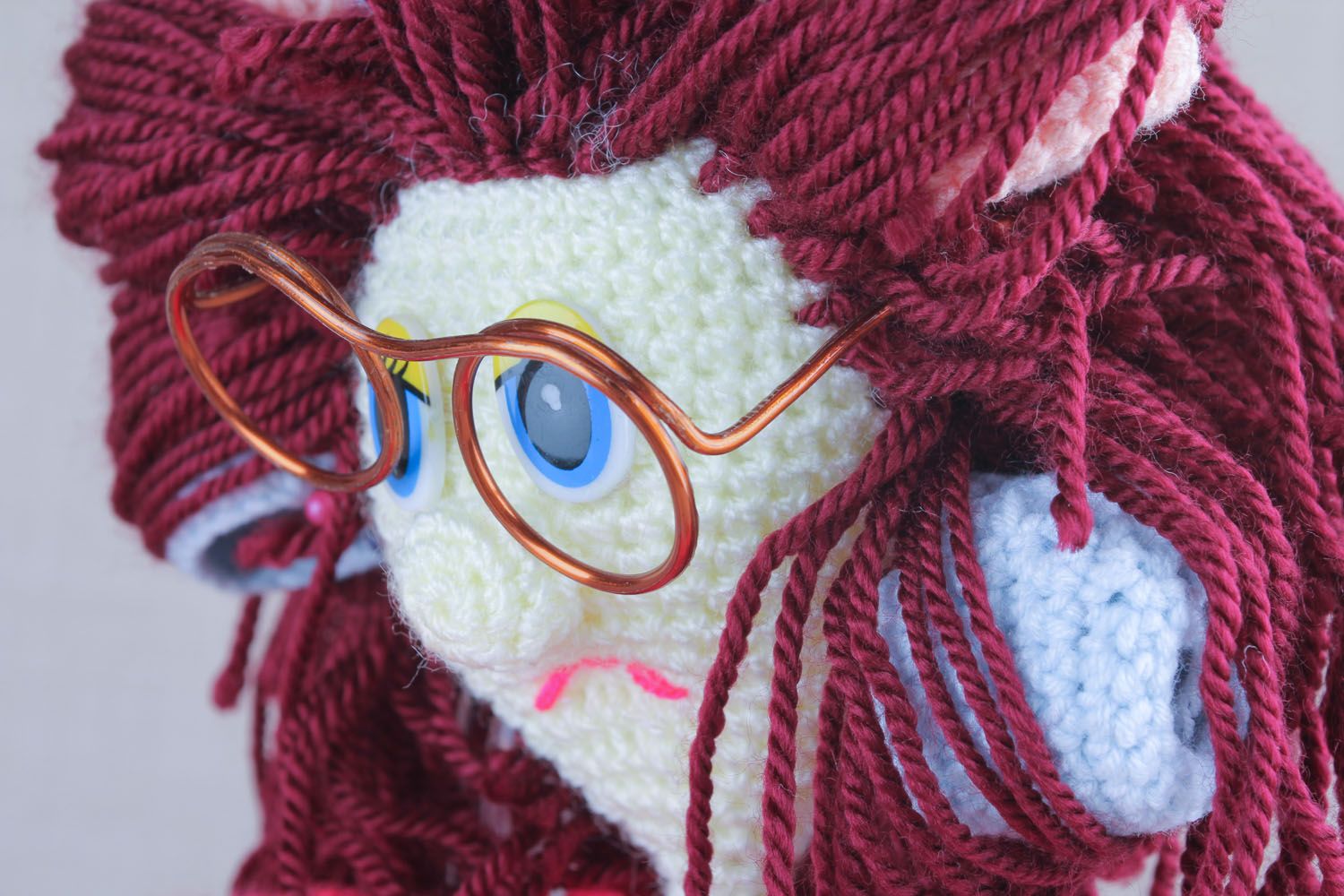 Häkel Puppe handmade Frau mit Lockenwicklern foto 4