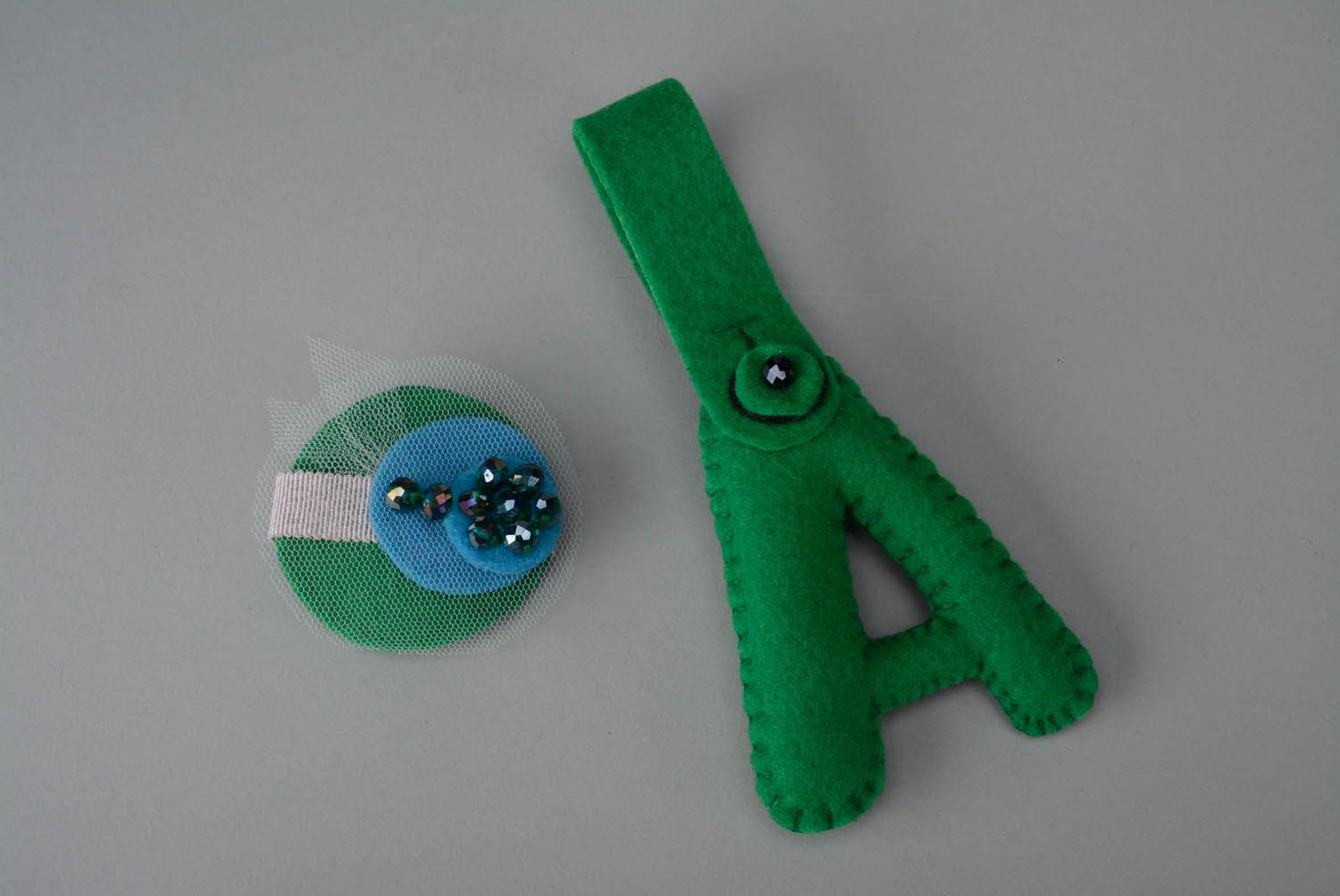 Letter A and brooch made of felt photo 3