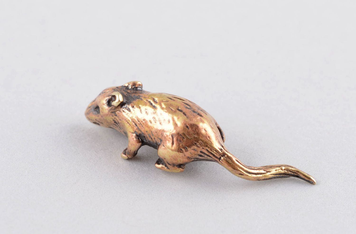 Mini Figurine souris faite main en bronze Décoration d'intérieur cadeau photo 2