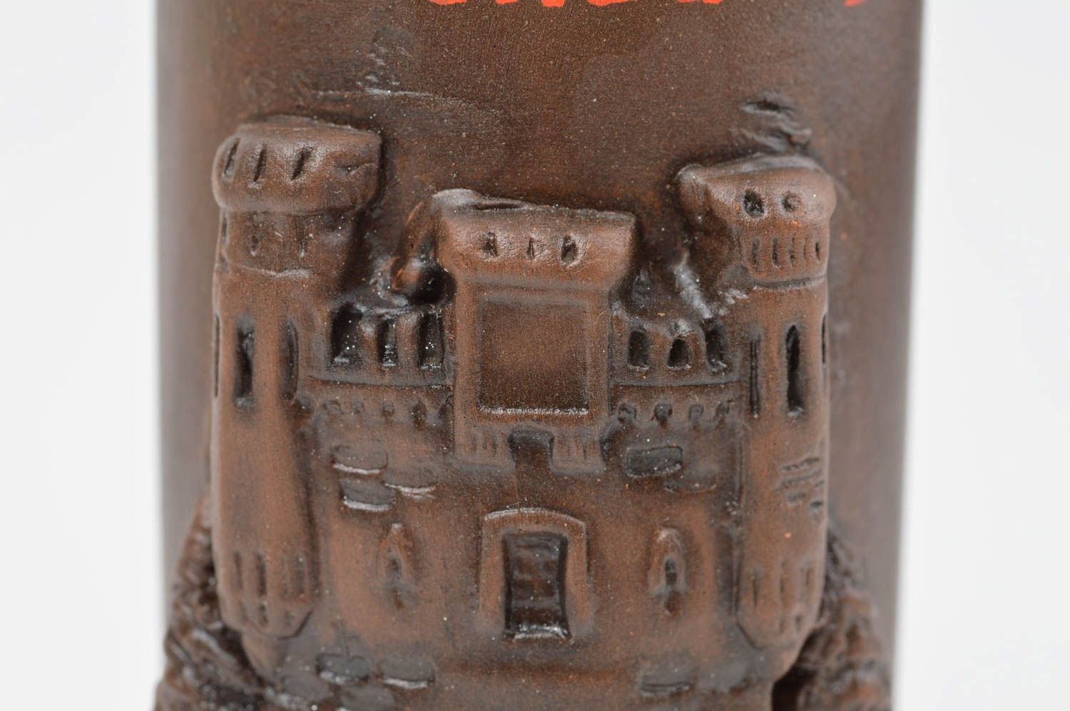 Cartuccia decorativa in ceramica fatta a mano souvenir originale in terracotta foto 5
