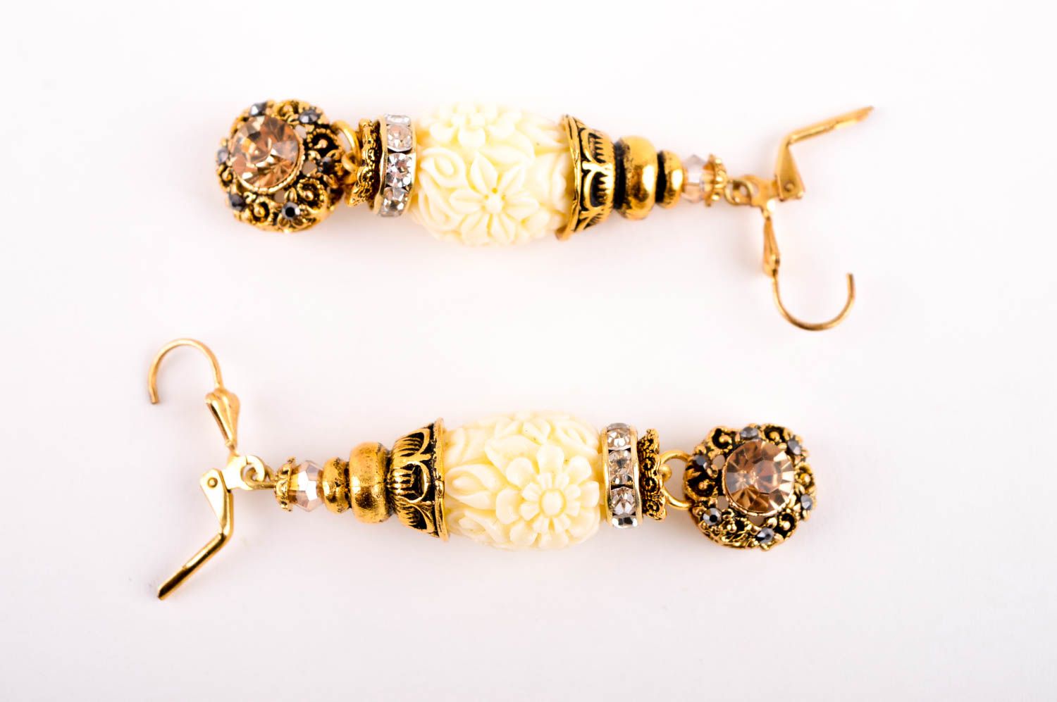 Boucles d'oreilles pendantes Bijou fait main strass cristaux Cadeau pour femme photo 5