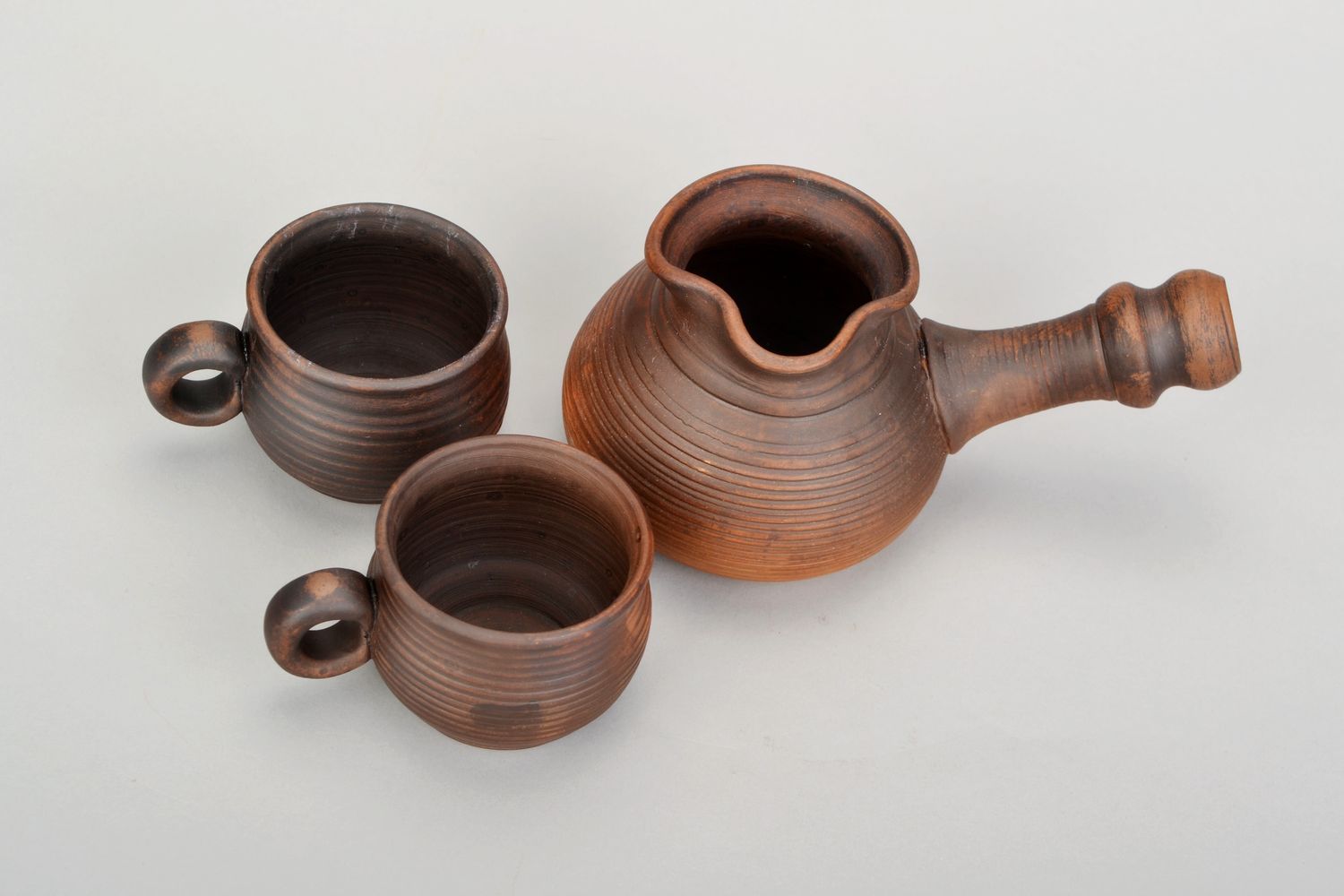 Ensemble: cezve artisanal et tasses en céramique photo 3