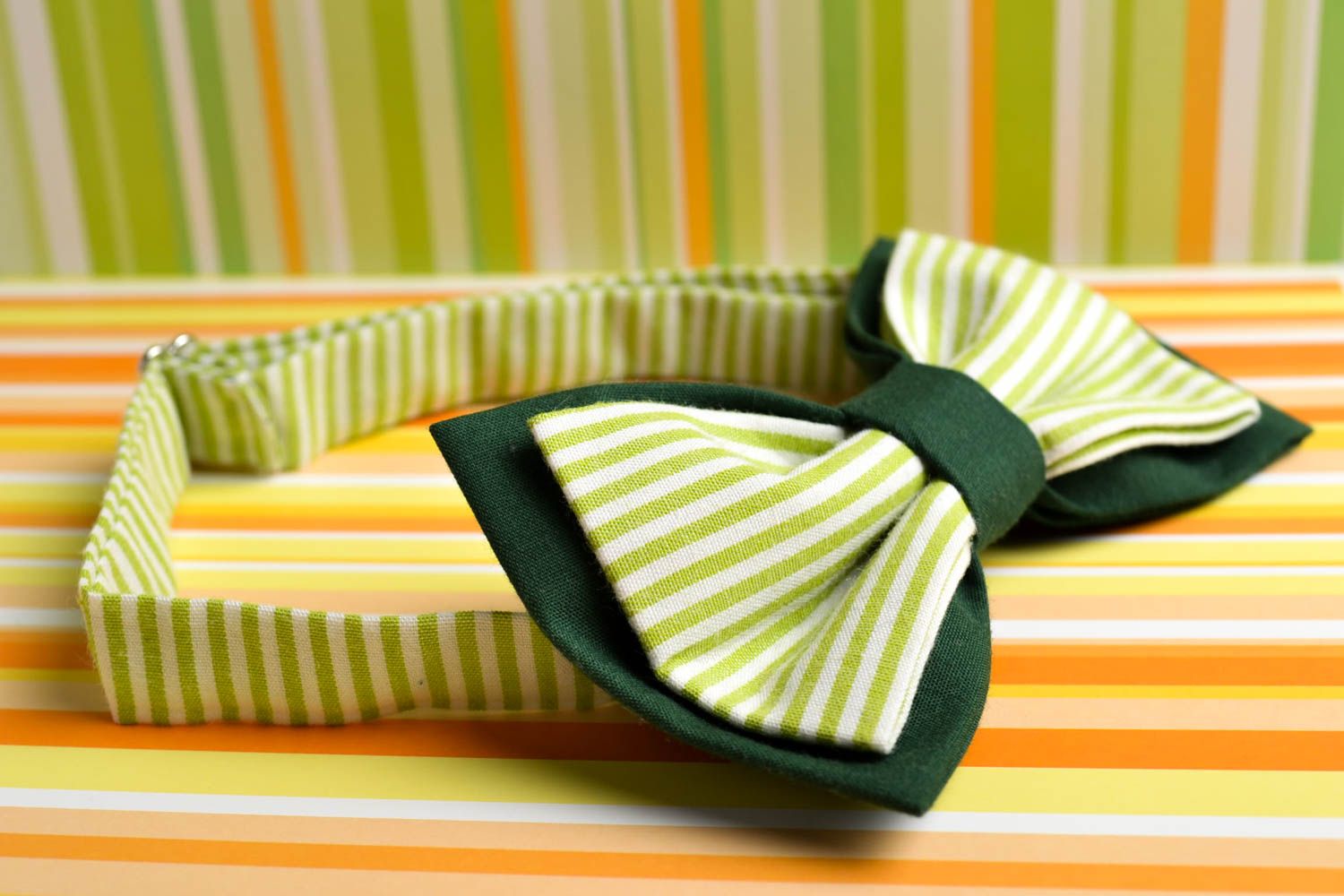 Handmade fabric bow tie textile bow tie accessories for men present for friend photo 1