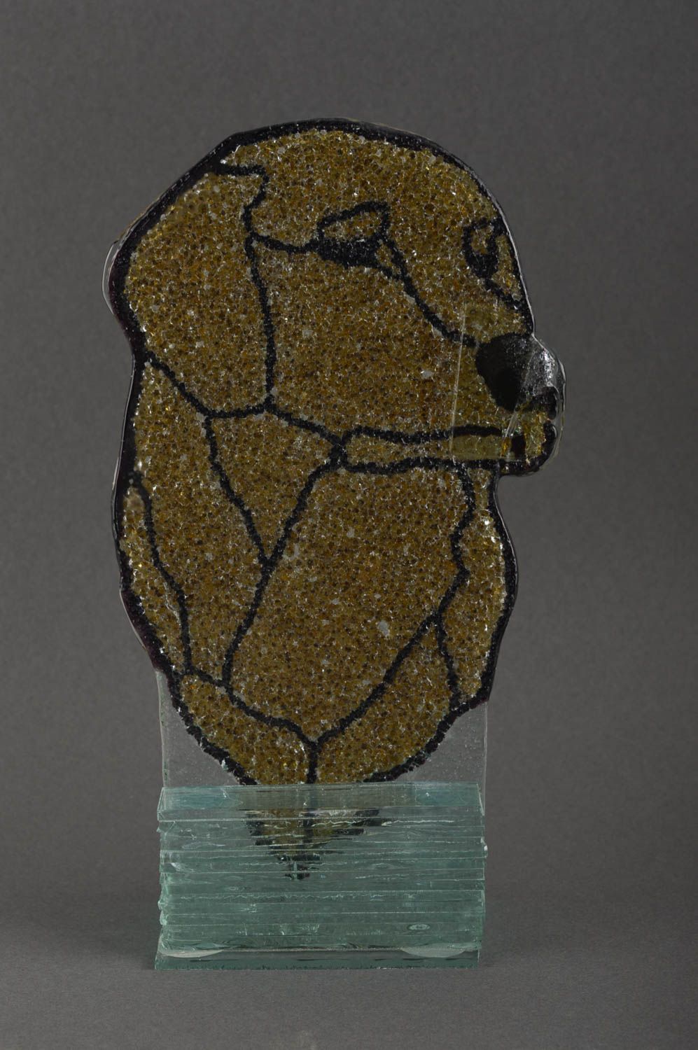 Handmade Deko Dekofigur Hund Glas Figur Tischdeko Idee originell einzigartig foto 4