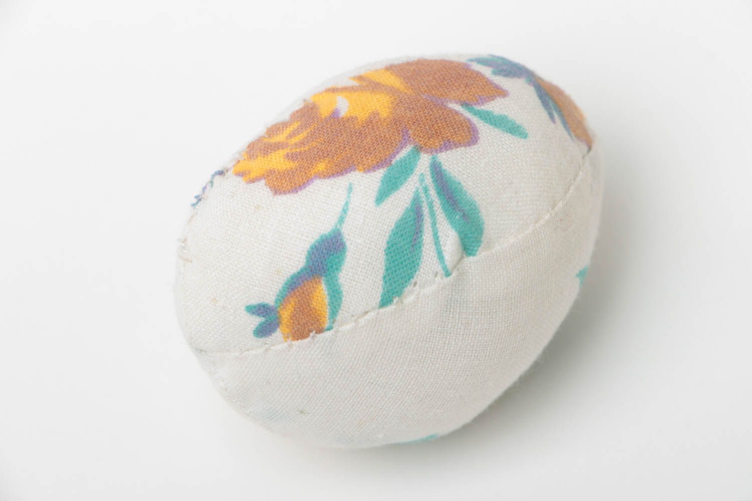 Designer soft textile toy Easter egg handmade accessory made of calico photo 2