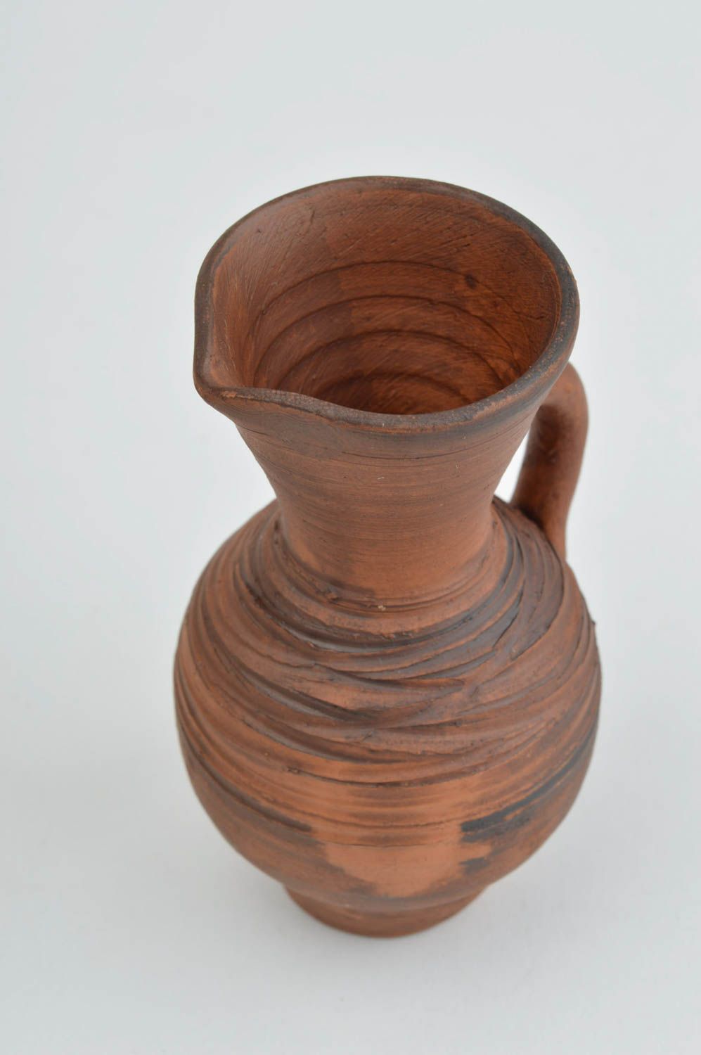 4 inches ceramic pitcher vase in brown color 0,2 lb photo 4