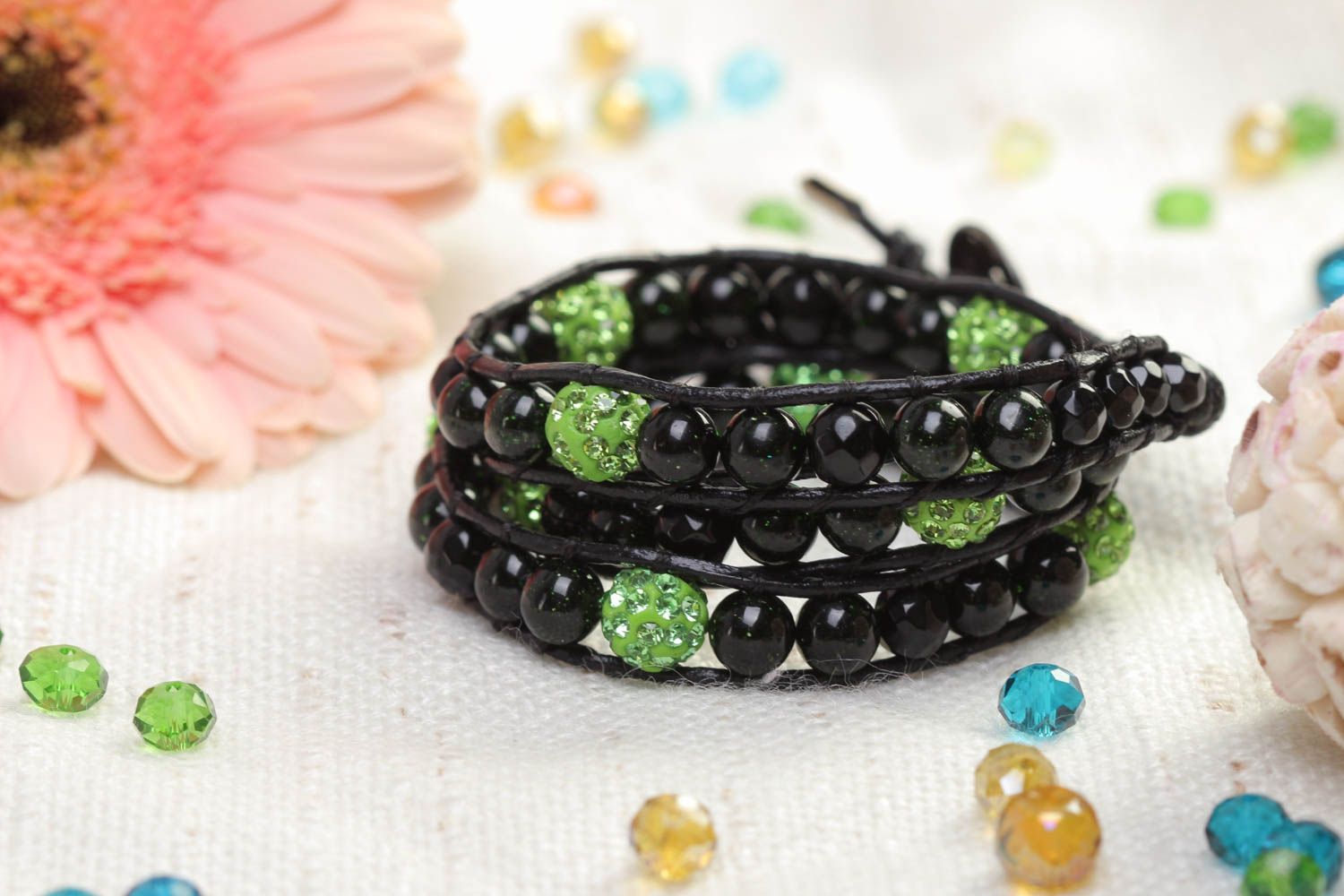 Unusual handmade gemstone bracelet handmade accessories for girls gifts for her photo 1