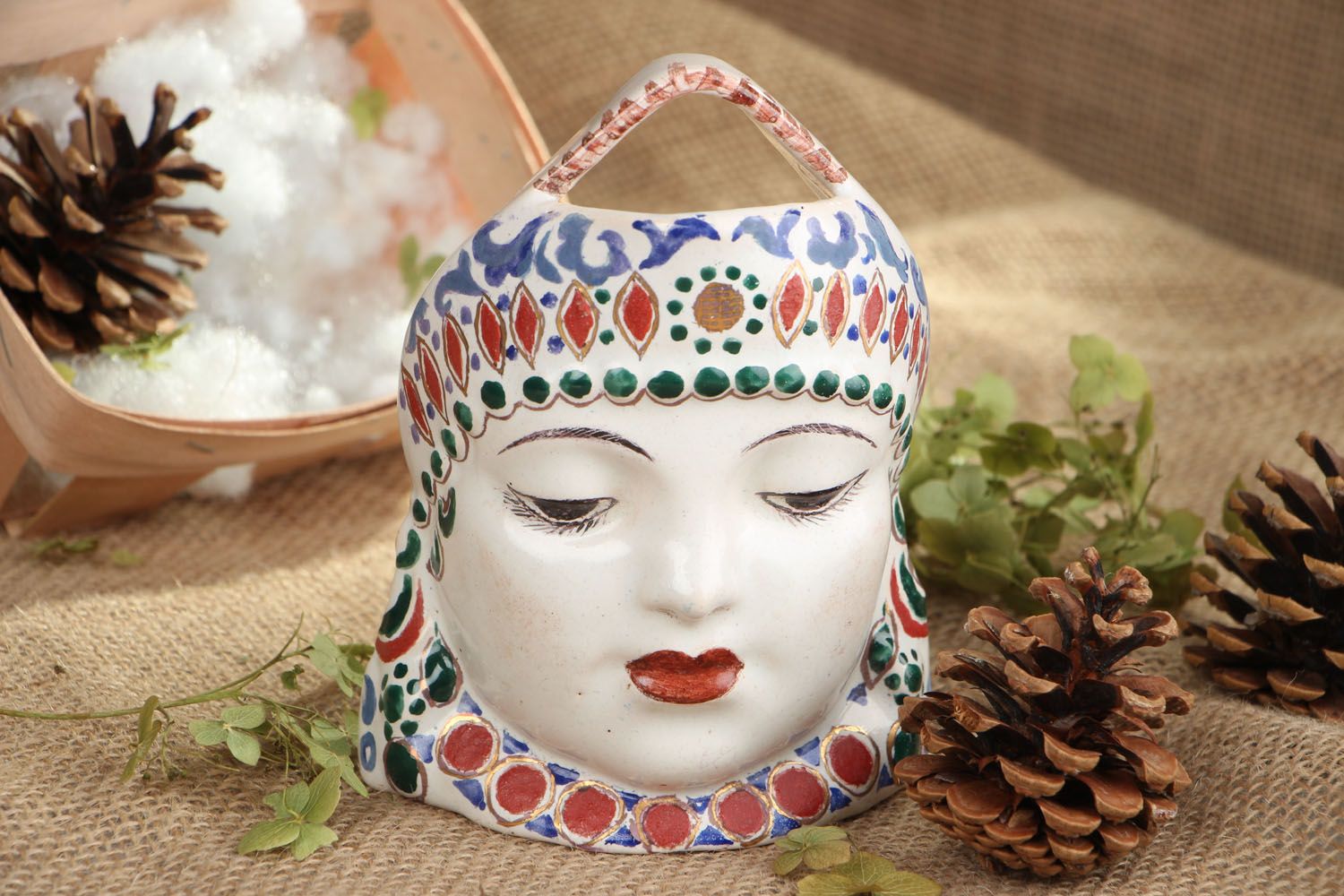 Deko Maske aus Keramik foto 5