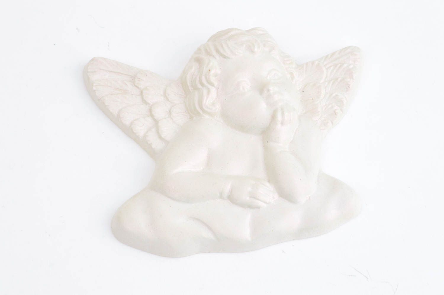 Kleine Dekofigur handgeschaffen Engel Figur originell Gips Dekoration nett foto 2