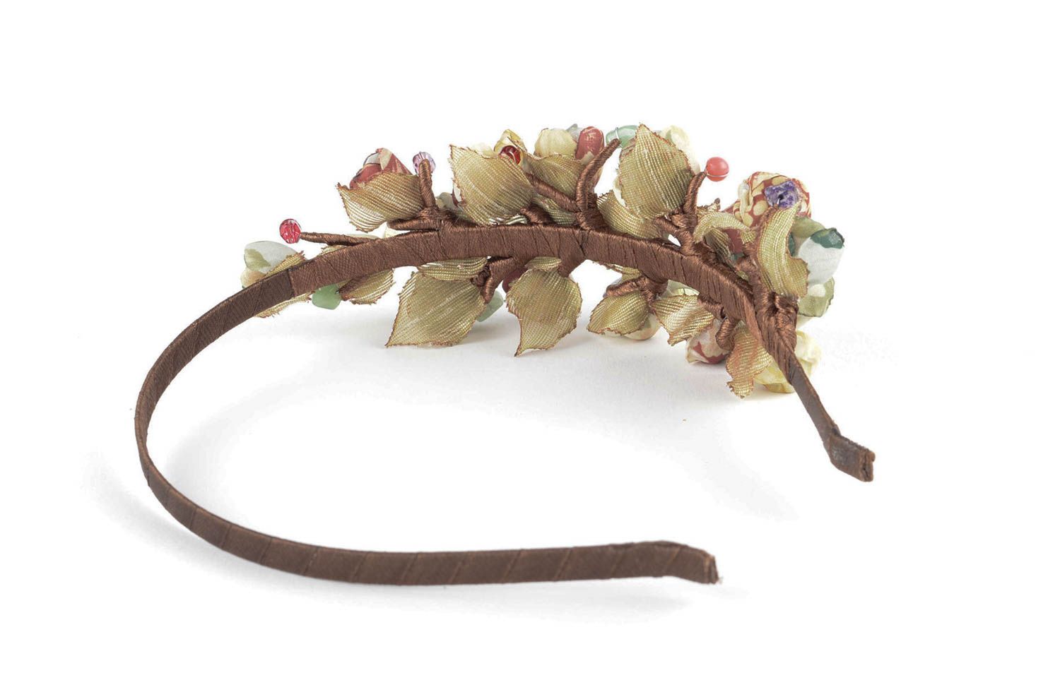Handmade hair accessories handmade hair band fabric headband with flowers photo 4
