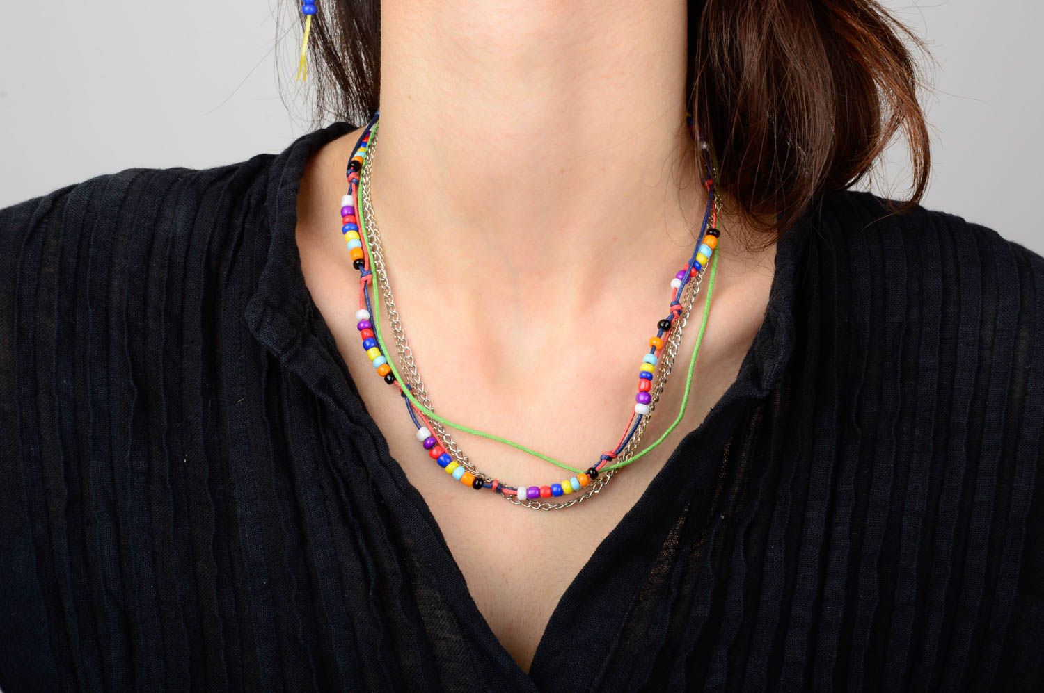Collier perles rocailles fait main Bijou fantaisie Accessoire pour femme photo 2