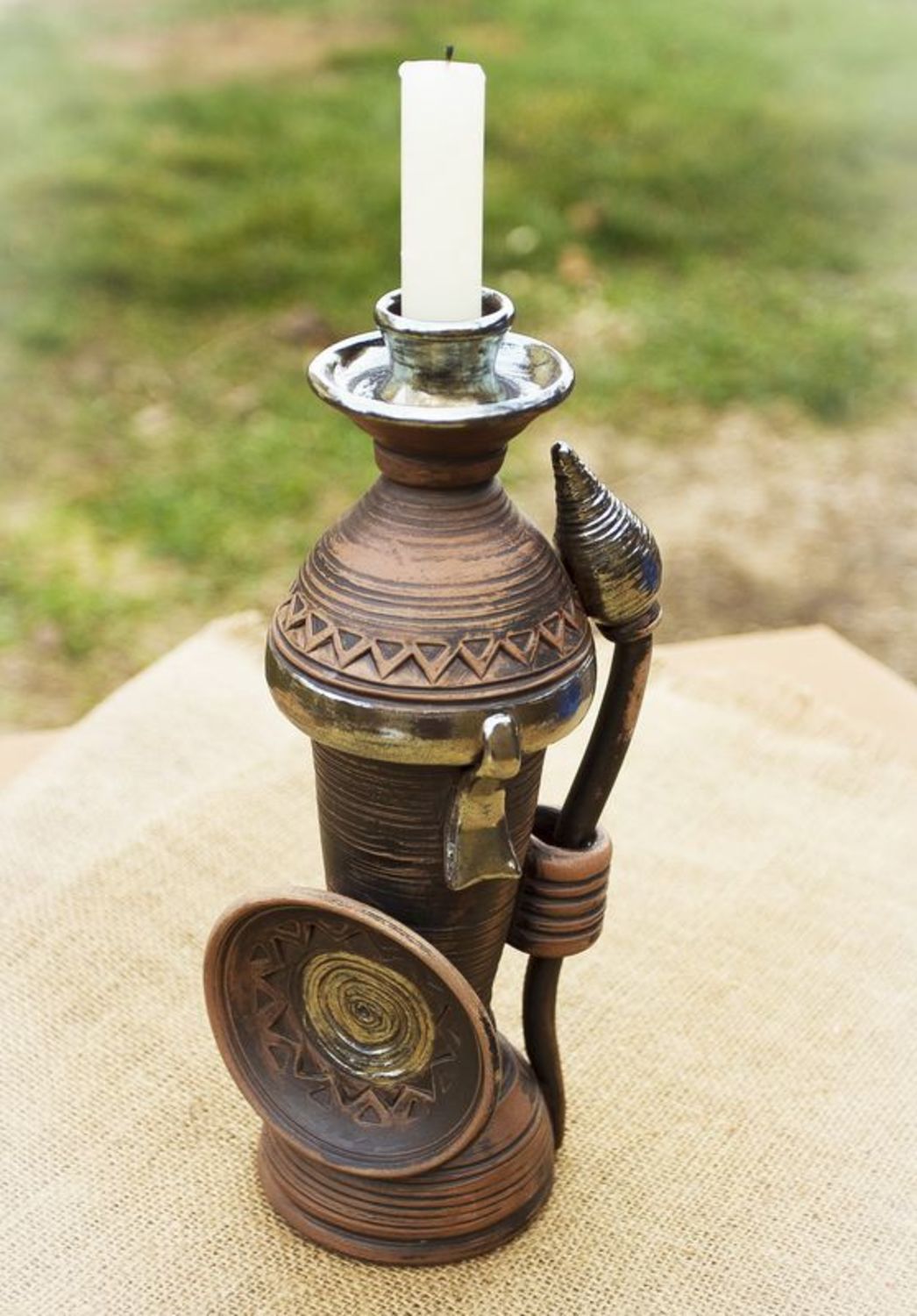 Ceramic candlestick Warrior photo 1