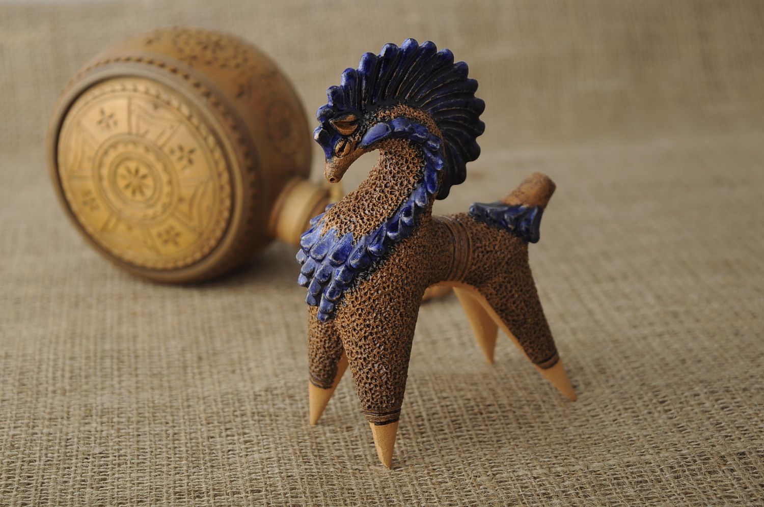 Clay horse penny whistle photo 1