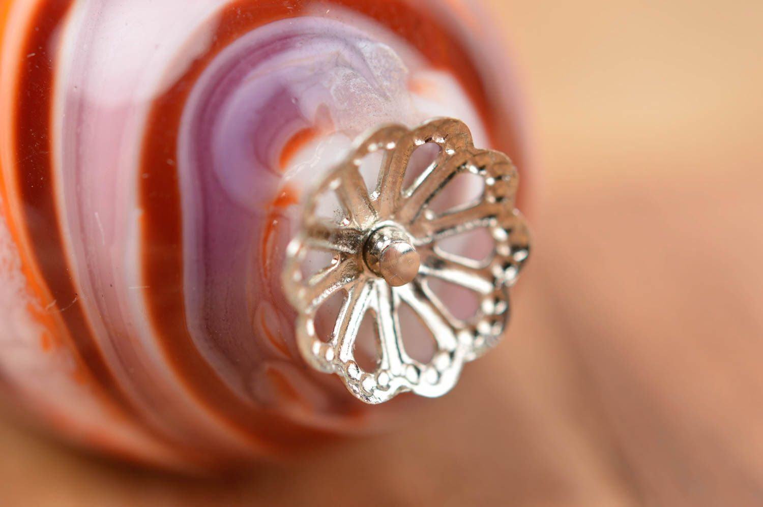 Cuenta de cristal de Murano con forma de huevo para bisutería hecha a mano  foto 4