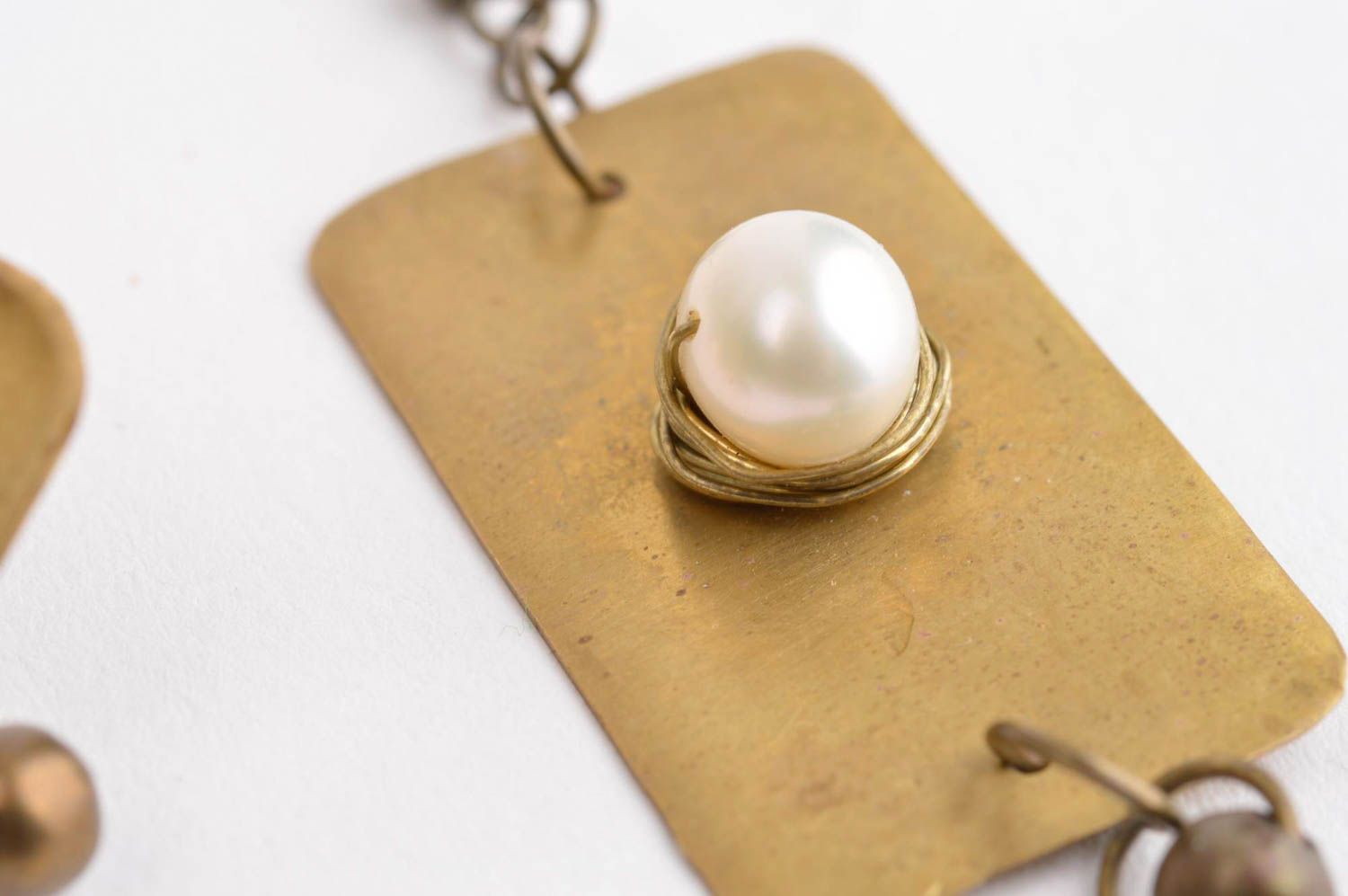 Pendientes artesanales con perlas bisutería fina regalo original para mujeres foto 5