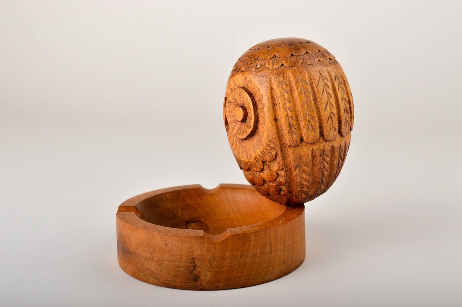 Cenicero de madera hecho a mano elemento decorativo regalo creativo para marido foto 2