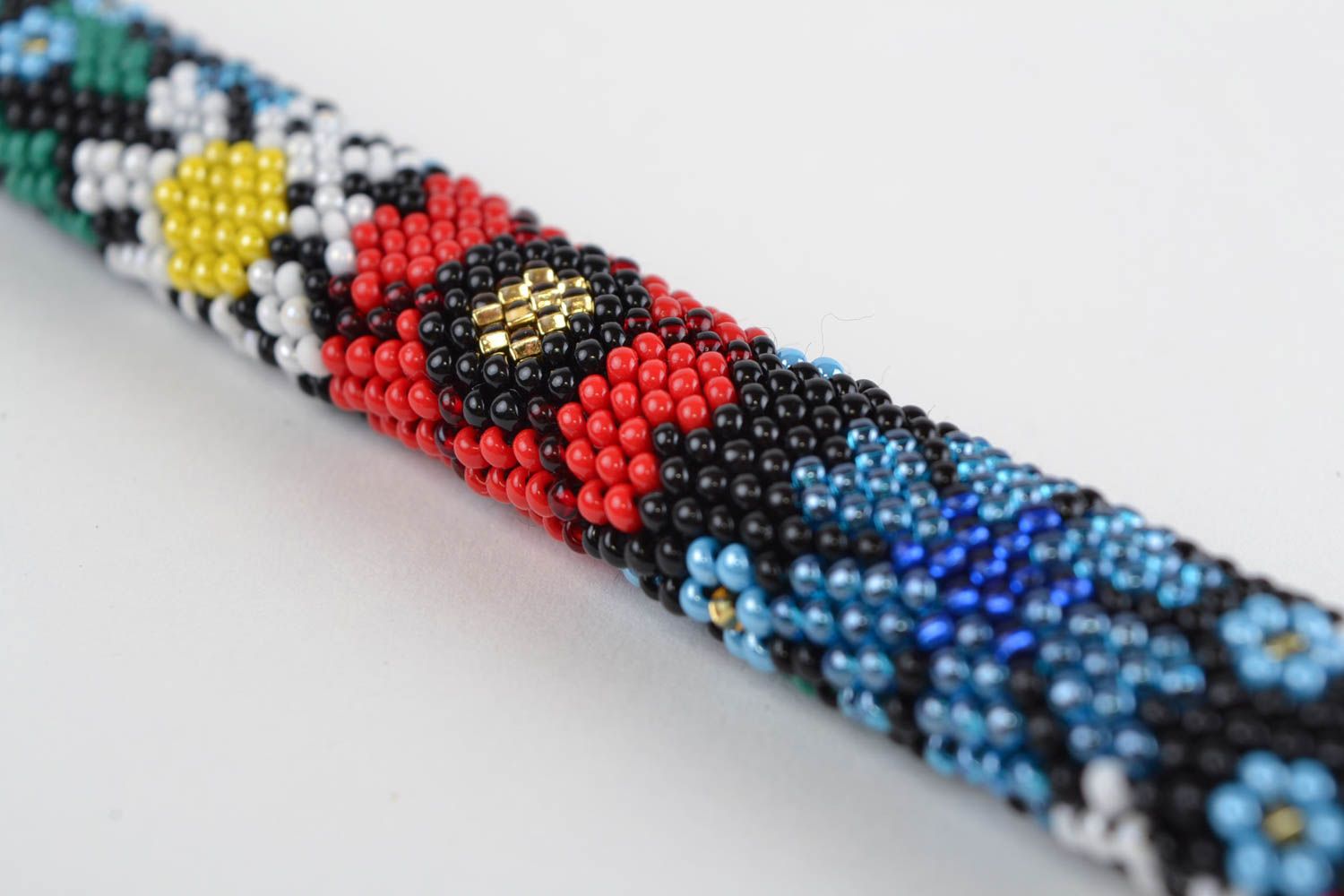 Beaded cord bracelet handmade bracelet with beads seed beads stylish jewelry  photo 4