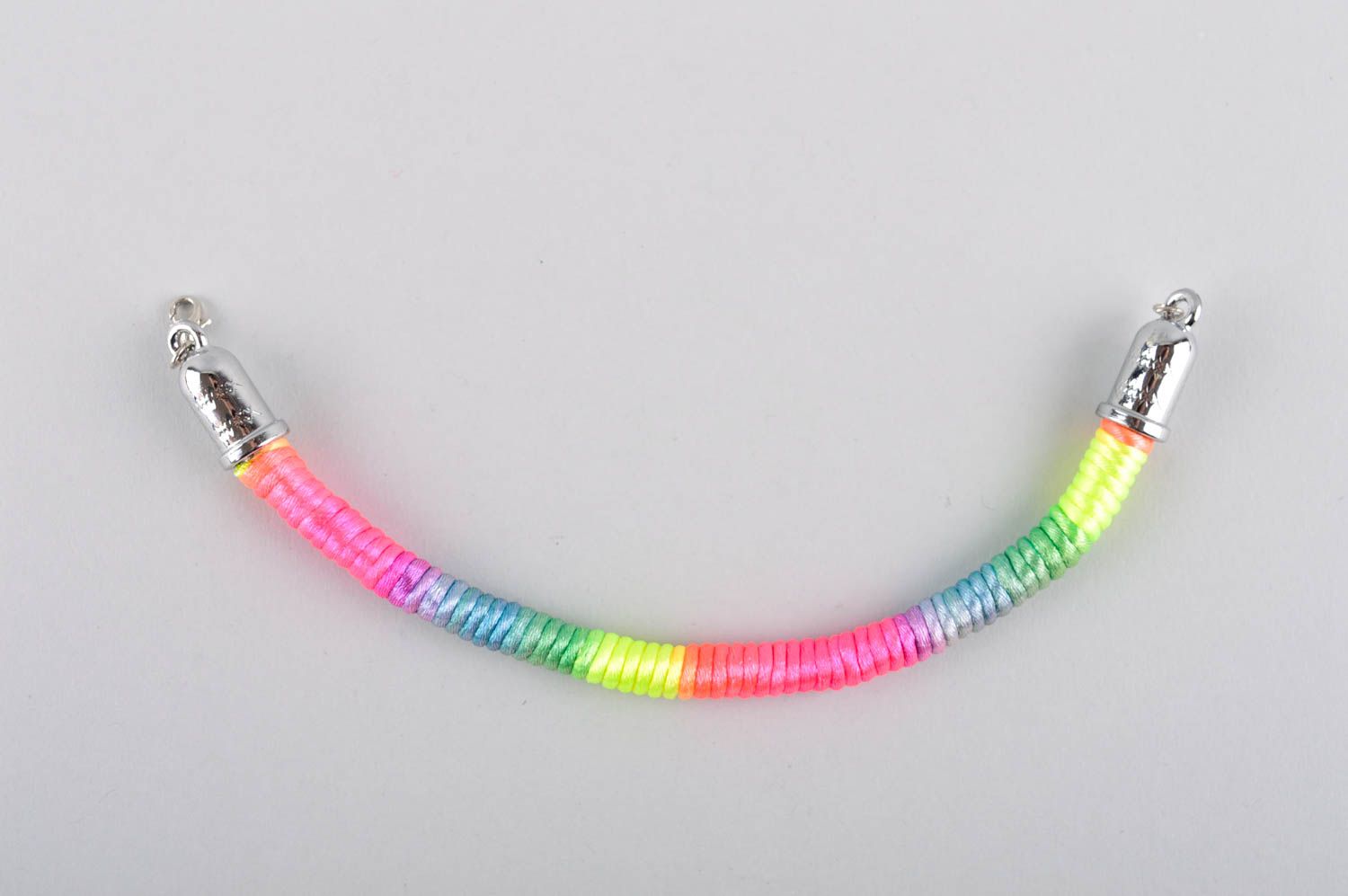 Браслет ручной работы плетеный браслет радуга женский браслет авторский фото 5