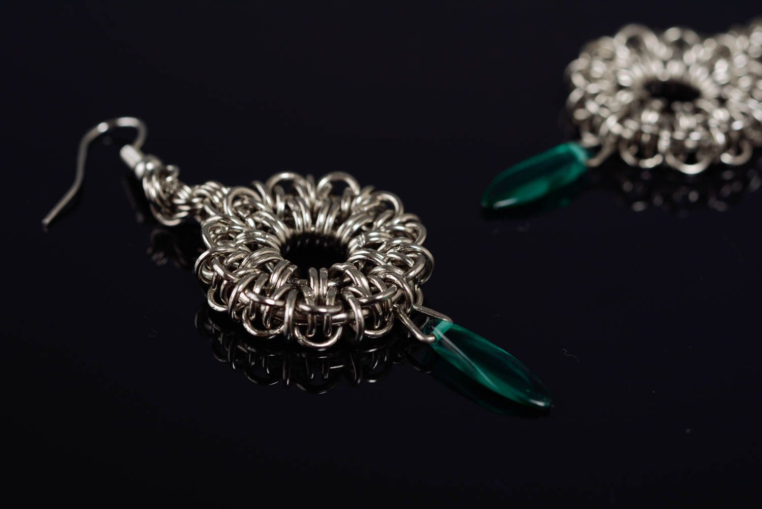 Handmade massive Ohrringe aus Metall originell schön für romantische Frau  foto 4
