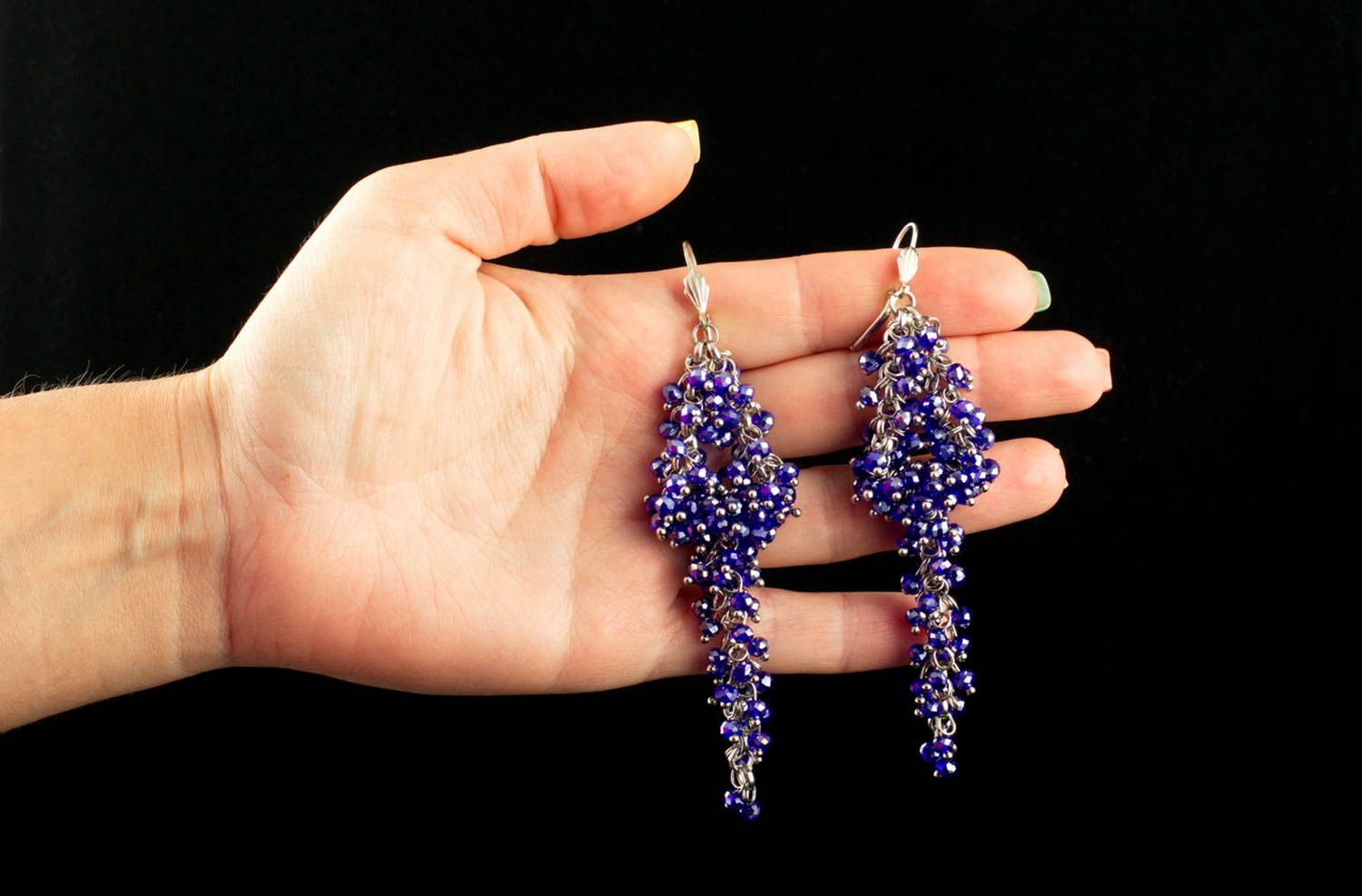 Handmade designer dangling earrings unusual elegant earrings stylish jewelry photo 1