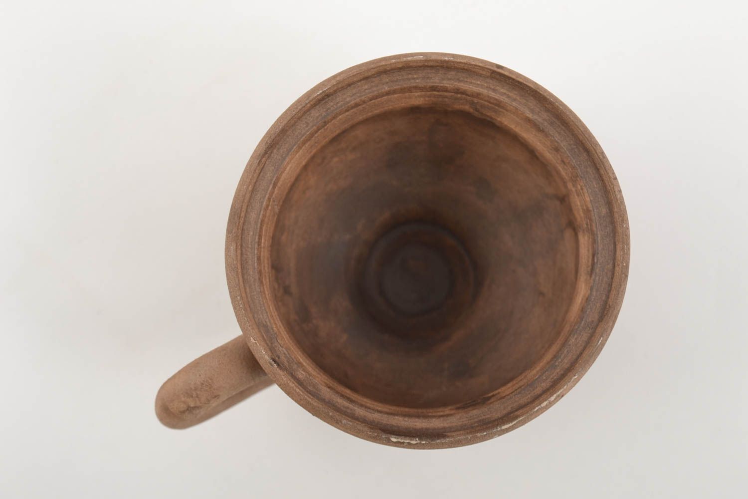Petite tasse en argile 15 cl marron originale vaisselle pratique faite main photo 3