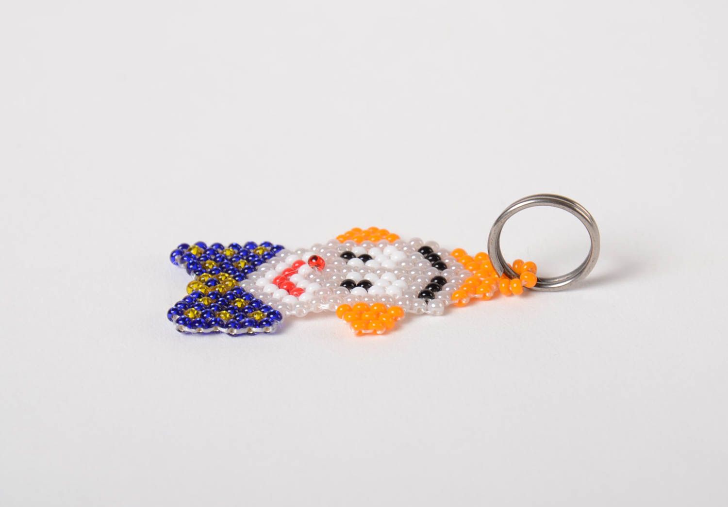 Handmade beaded keychain unusual designer accessory stylish key souvenir photo 5