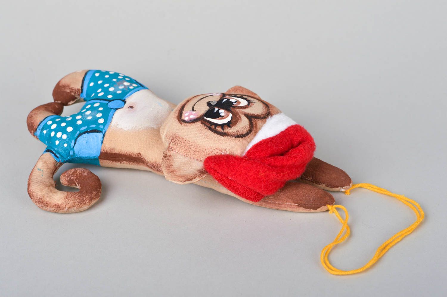 Игрушка обезьянка ручной работы украшение для дома декоративная подвеска фото 4