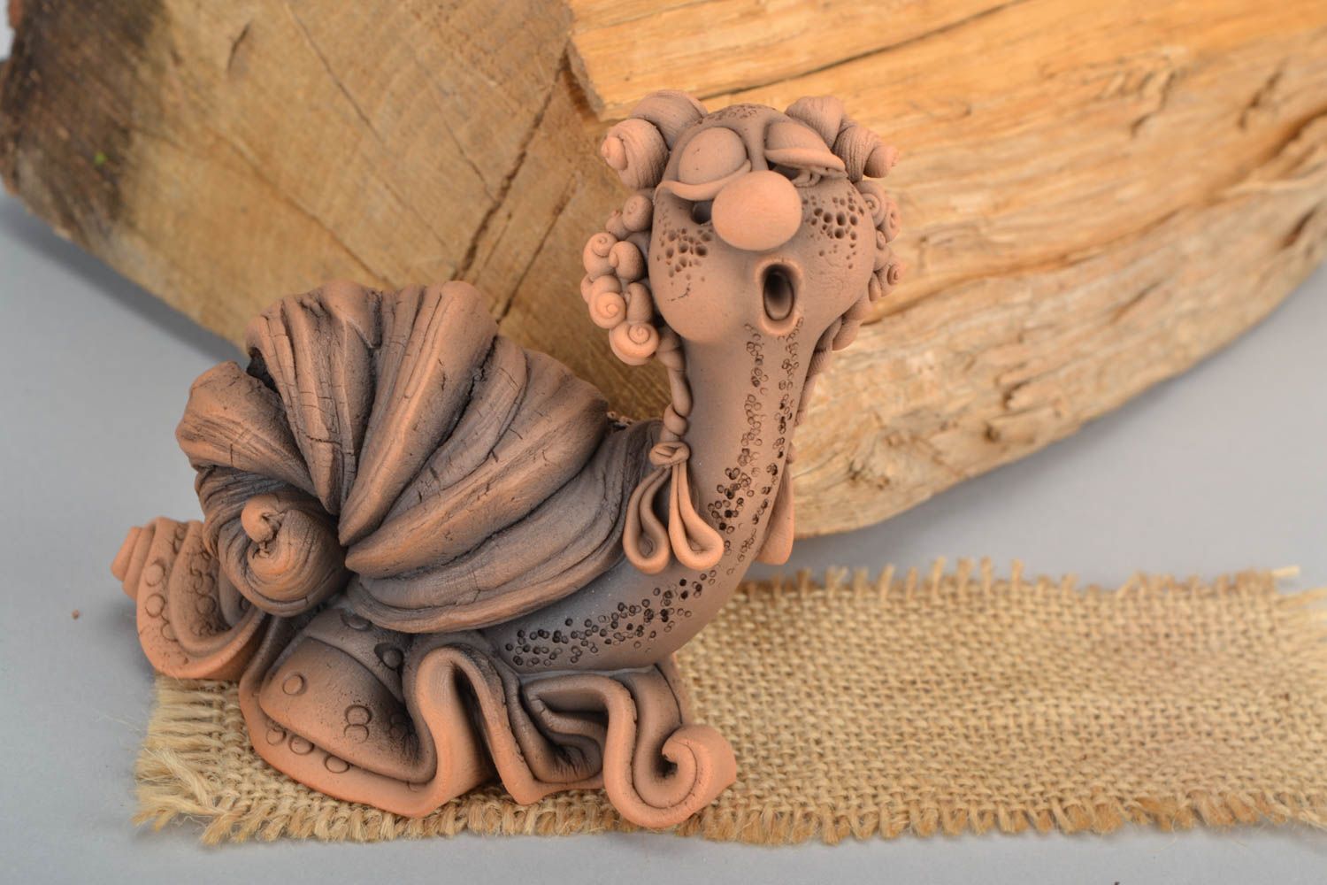 Handmade ceramic figurine Snail photo 1