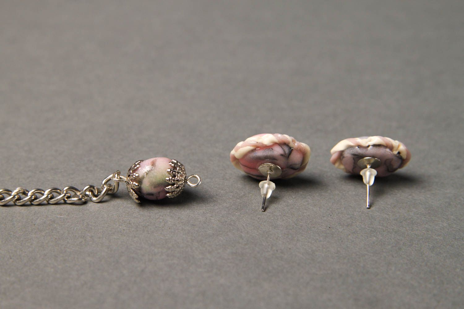 Unusual handmade jewelry set plastic earrings necklace bracelet designs photo 5