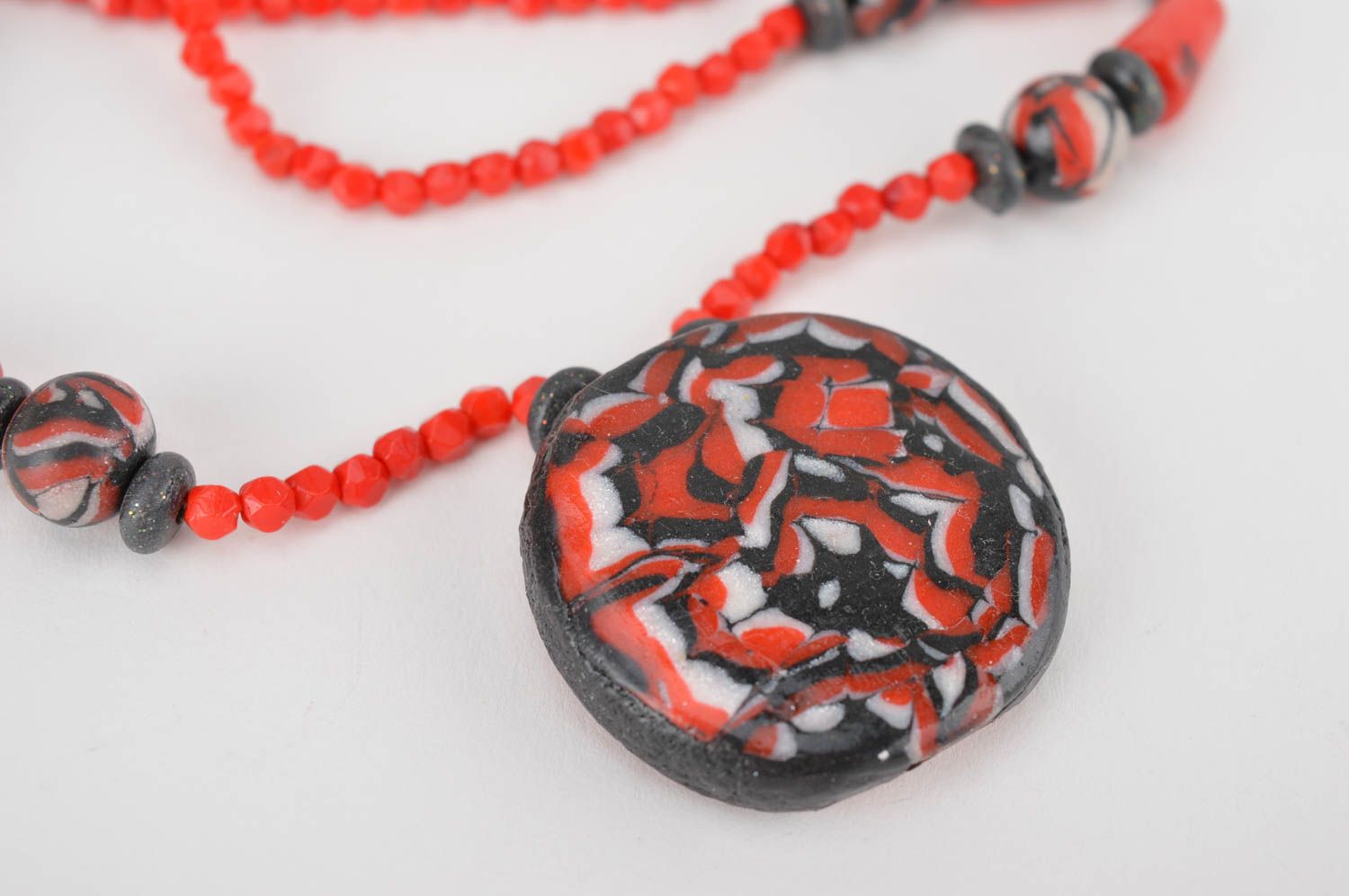 Polymer clay necklace handmade accessories fashionable jewelry vintage elite photo 3