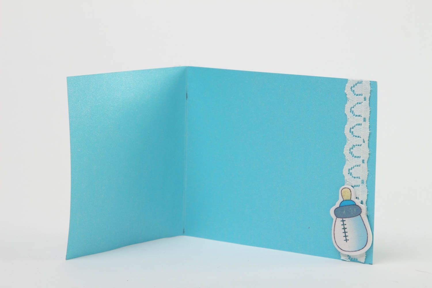 Handmade schöne Grußkarten Scrapbook Karten Grußkarten Papier kindlich hellblau foto 3