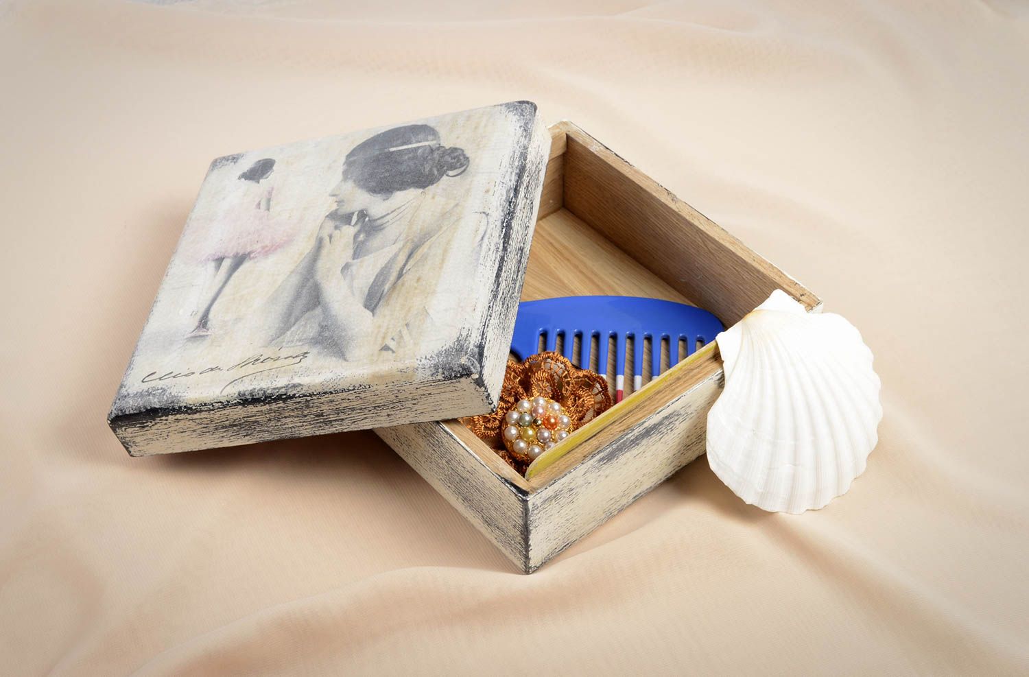 Decoupage box for jewelry handmade wooden jewelry box home decor ideas photo 5