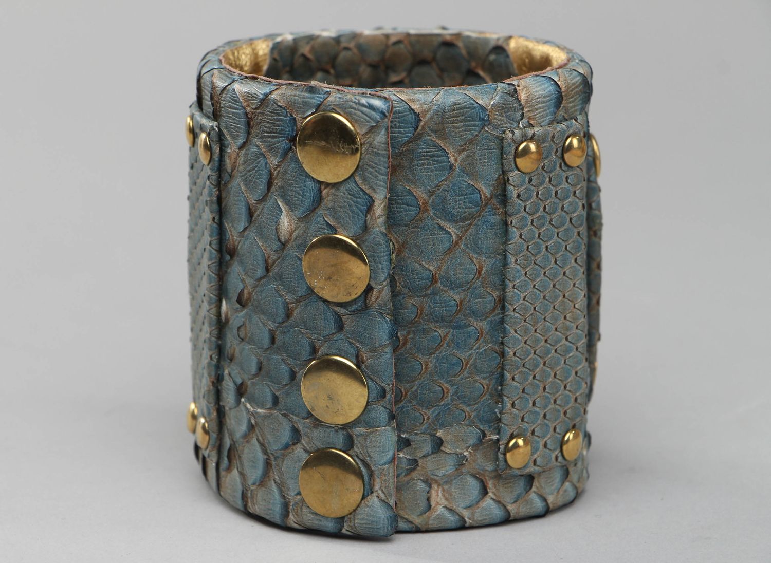 Extravagant bracelet made of python leather photo 2