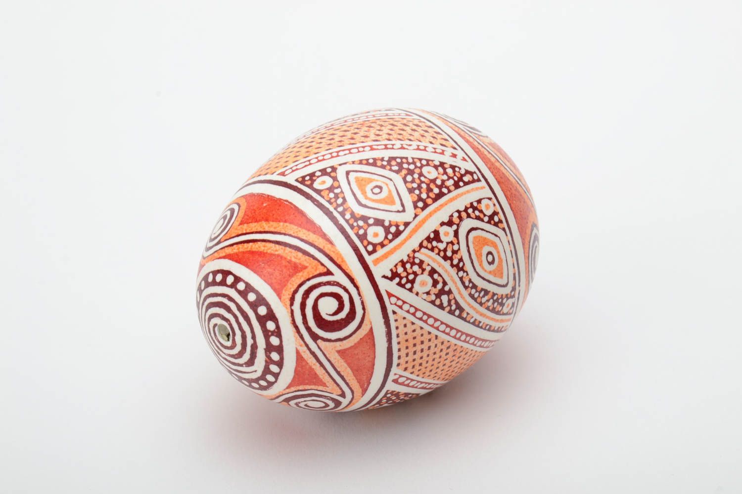 Traditional ethnic decorative painted Easter egg handmade pysanka with ornaments photo 2