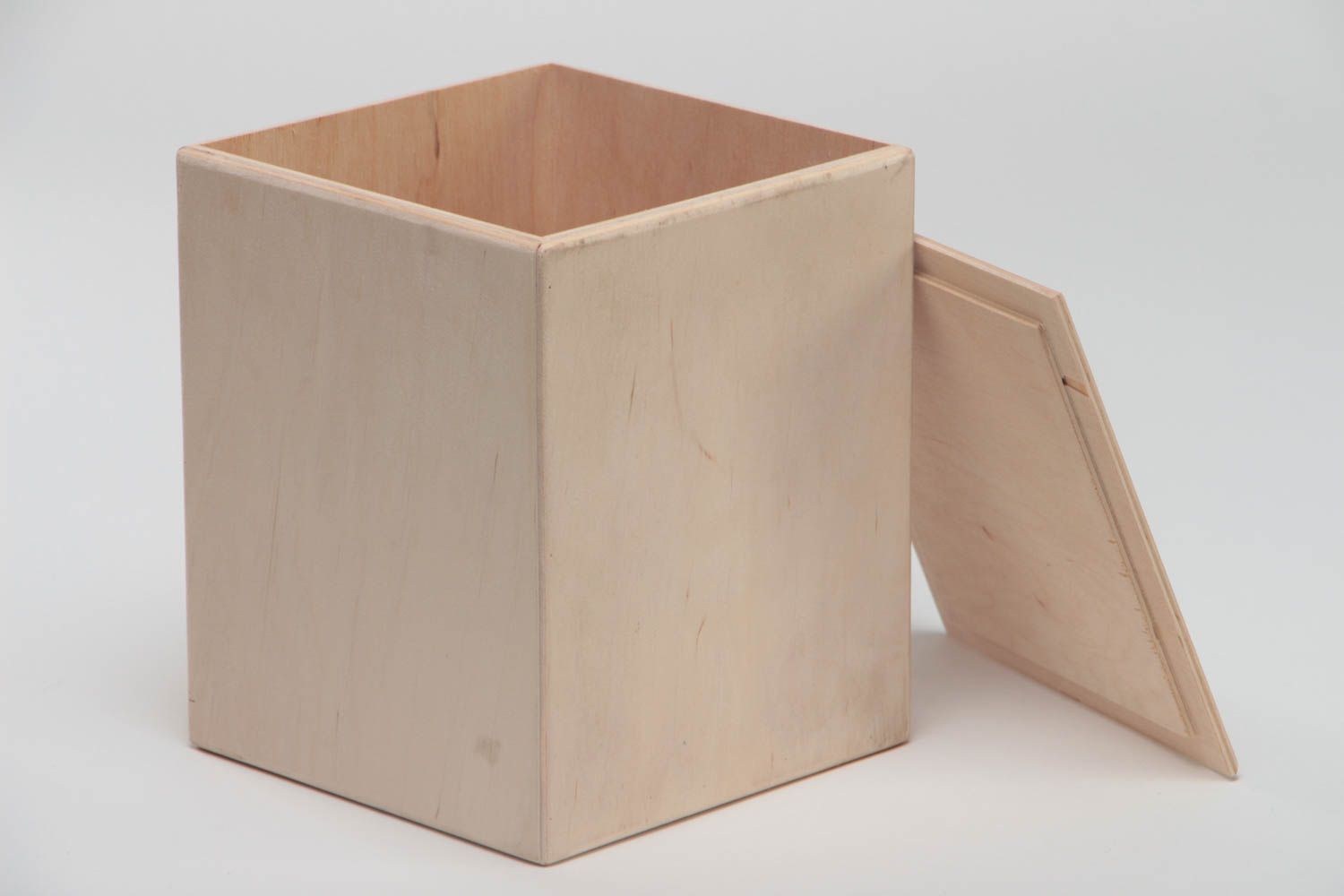 Boîte en bois brut faite main à épices en contreplaqué pratique et originale photo 2