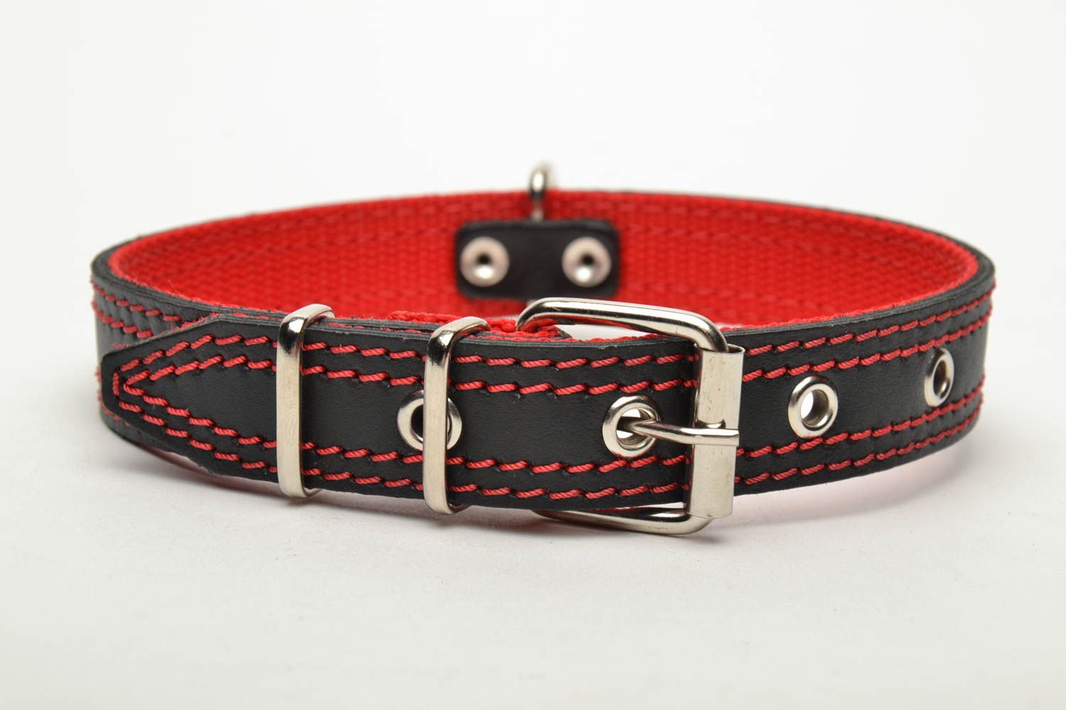 Brown leather dog collar photo 4