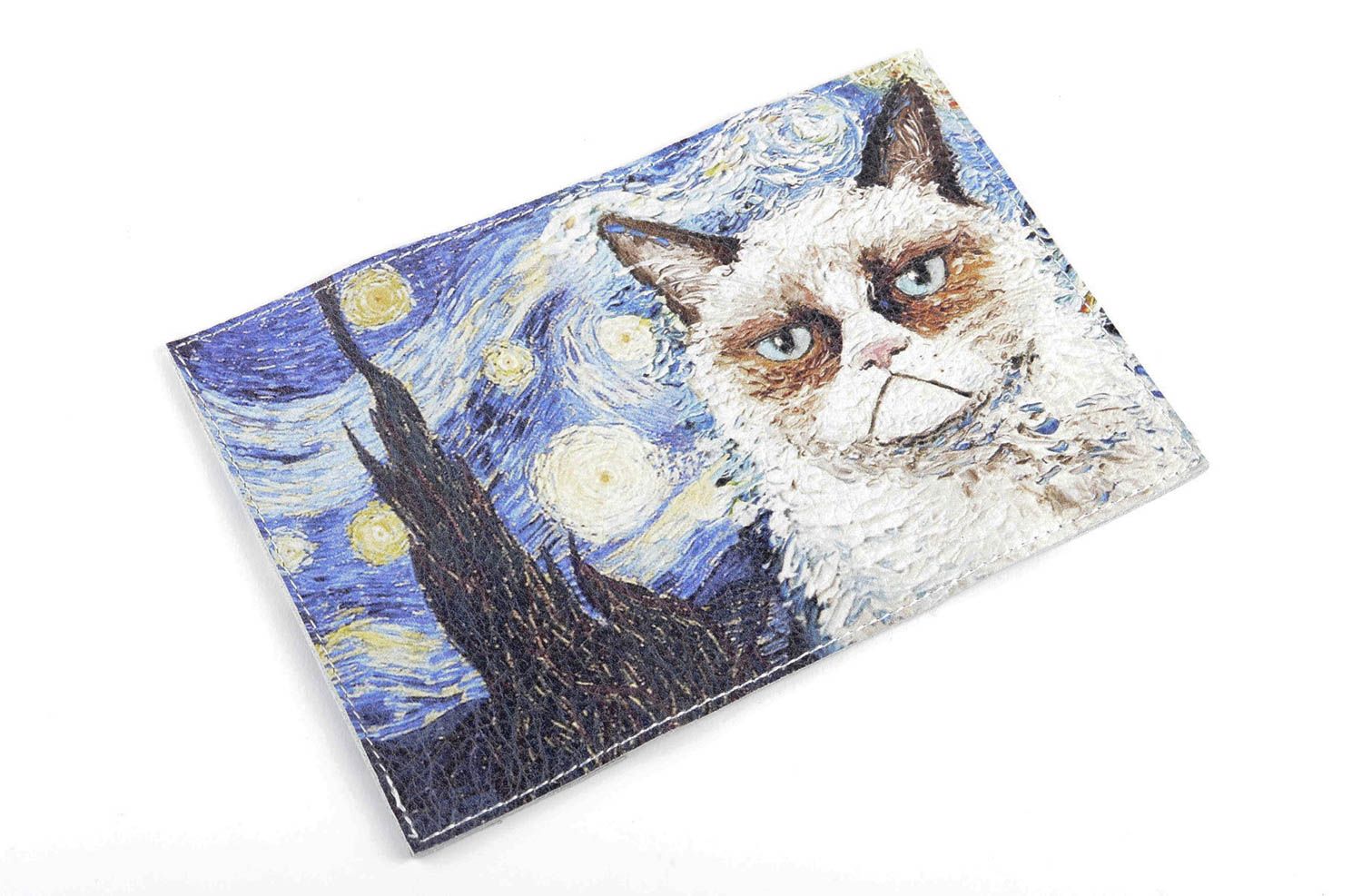 Reisepass Umschlag handgemachtes Deko Accessoire mit Katze Reisepass Schutzhülle foto 1