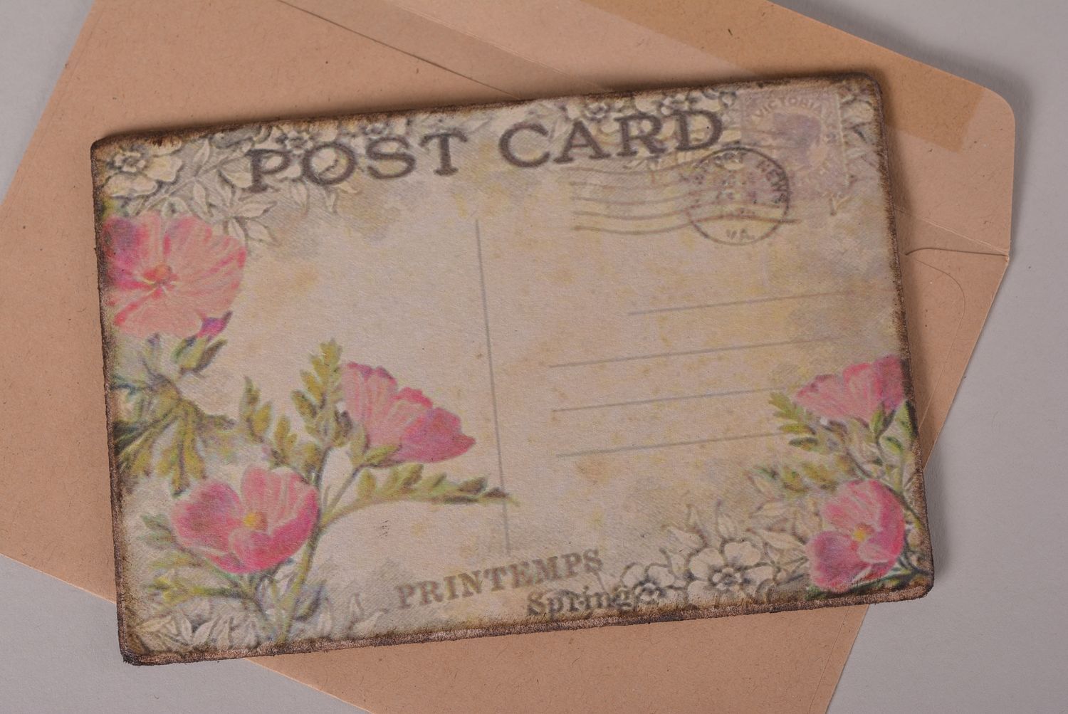 Beautiful handmade post card vintage greeting card decoupage ideas small gifts photo 2