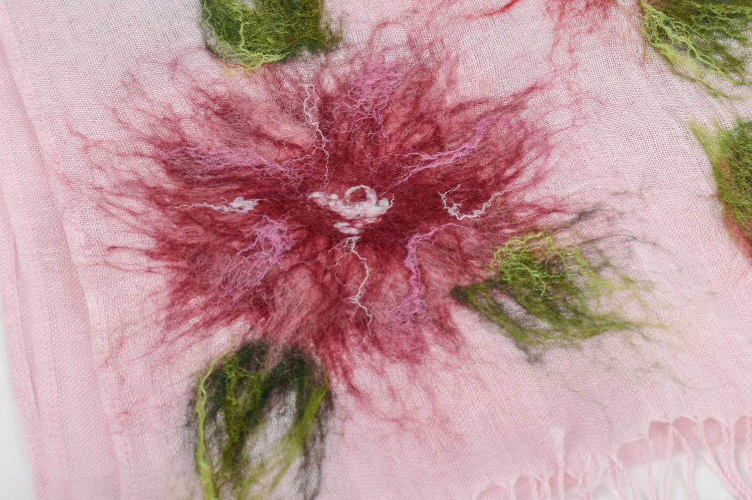 Handmade Damen Schal Blumen Schal Chiffon Wolle Leinen Accessoires für Frauen foto 5