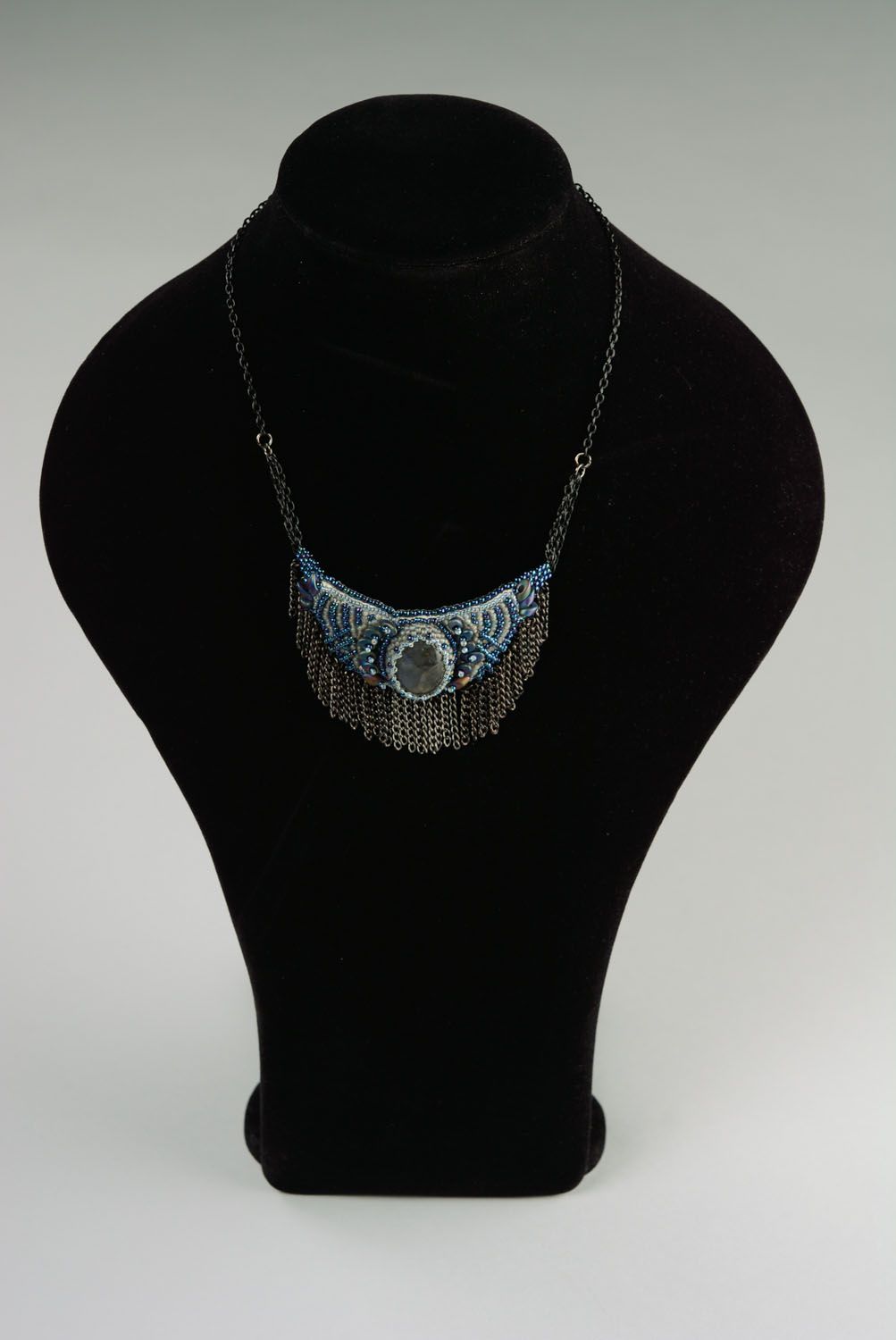 Beaded necklace with labradorite photo 1