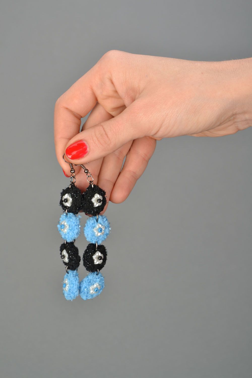 Handmade crocheted earrings photo 2