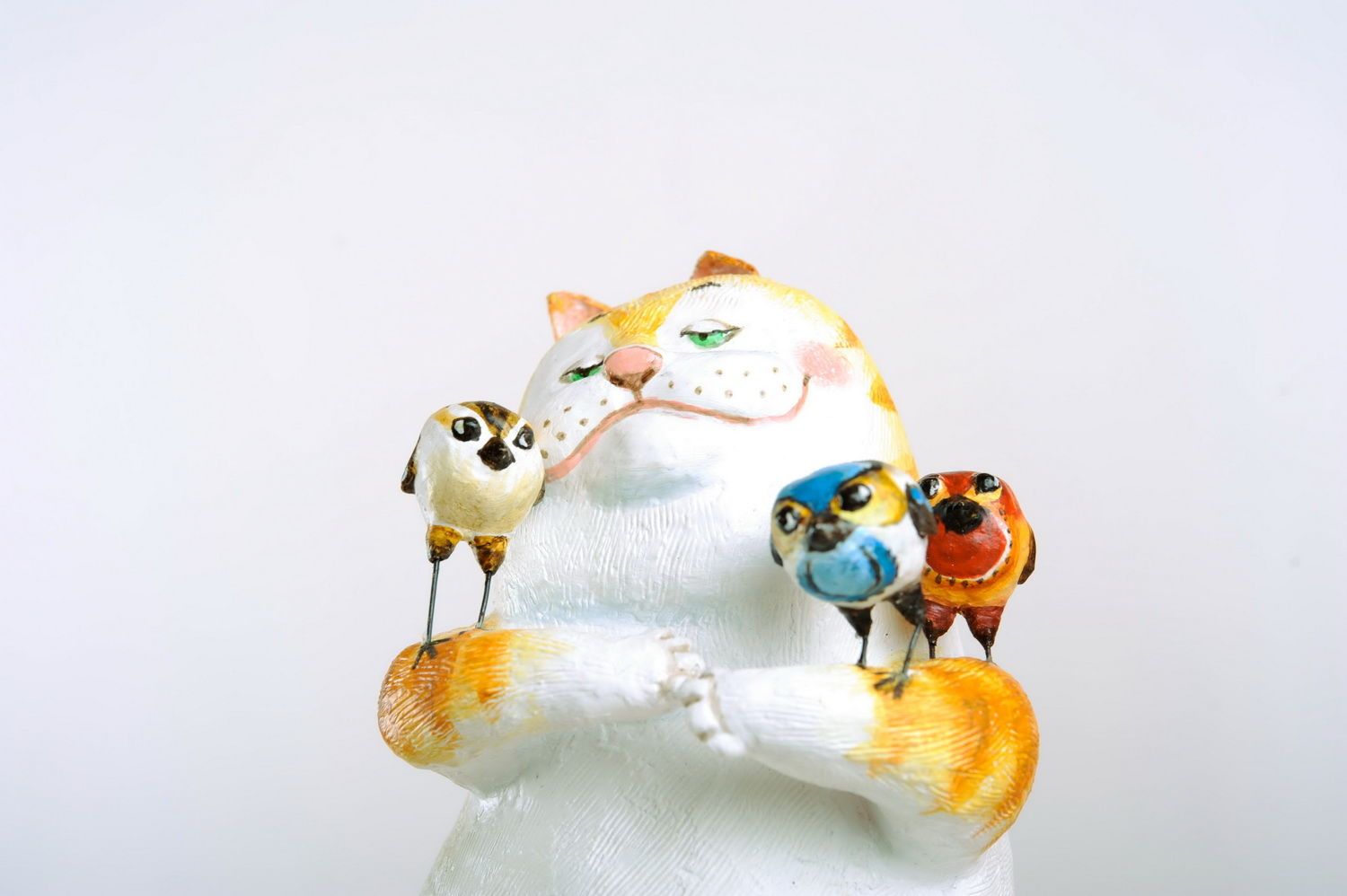 Statuette made of papier-mache Kind cat Vasya  photo 1