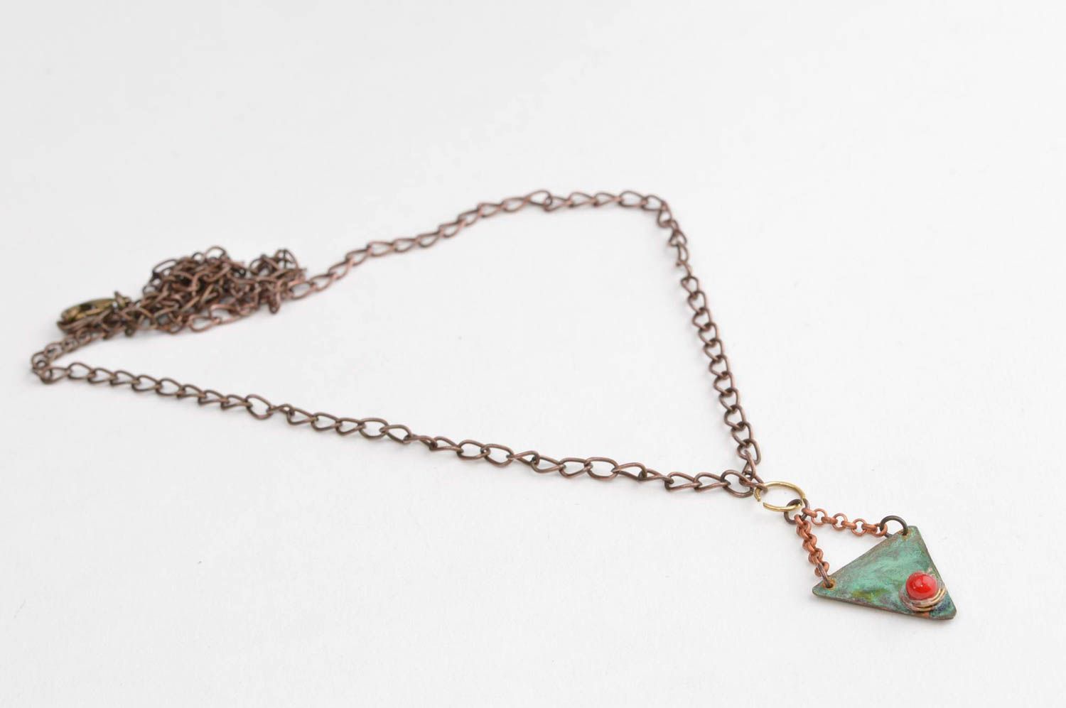 Handmade jewelry copper jewelry female pendant neck accessory stone pendant photo 3