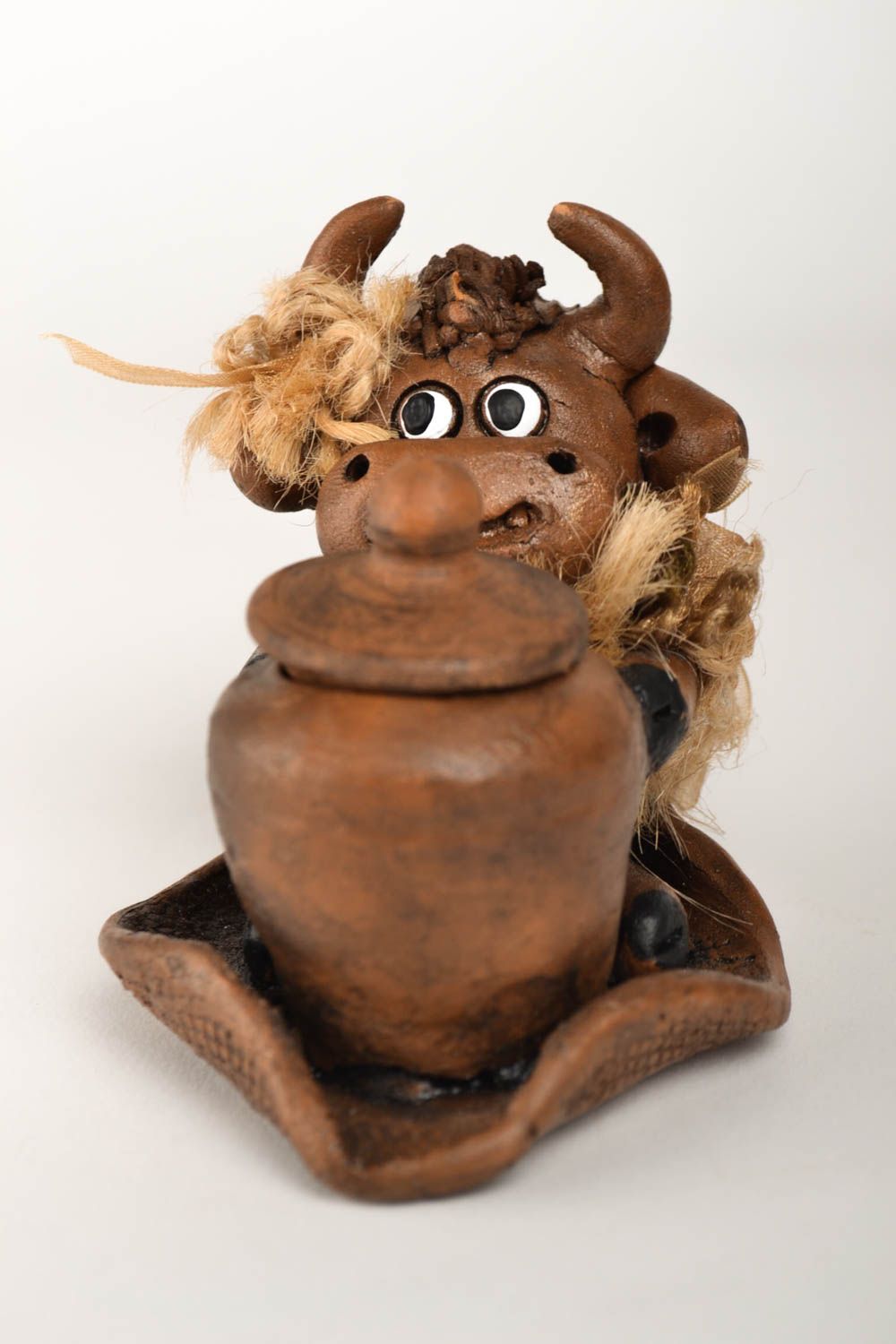 Figurina fatta a mano statuina in ceramica souvenir animaletto in terracotta foto 5