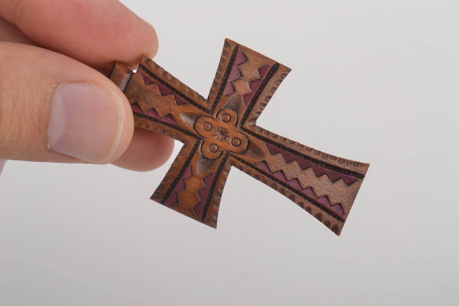 Крест без распятия кулон на шею ручной работы крест нательный деревянный крестик фото 4