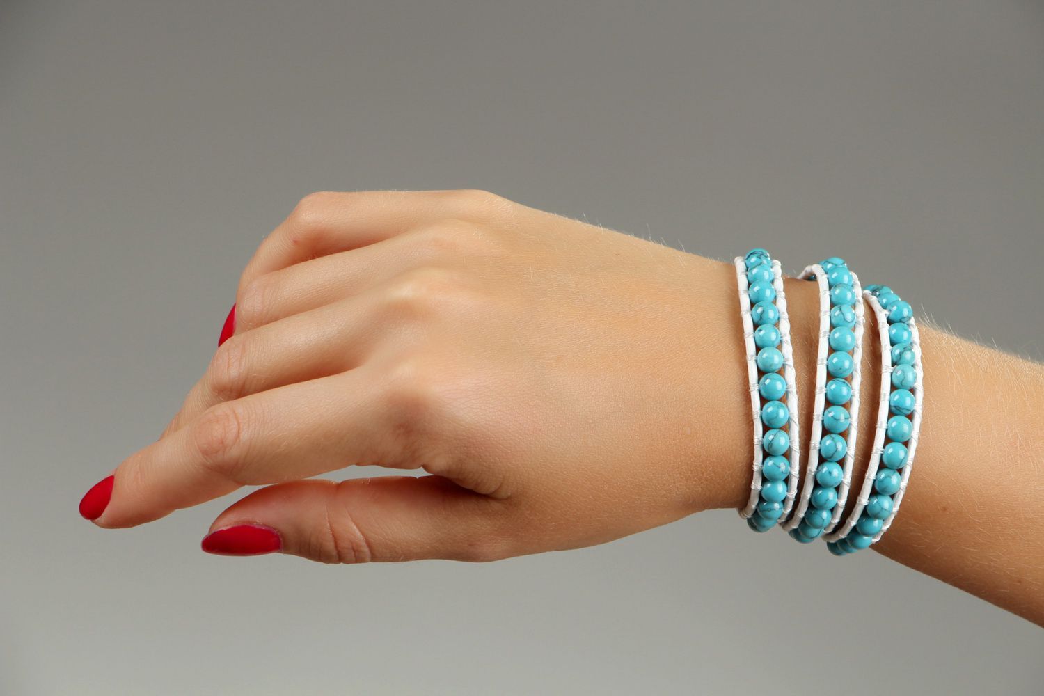 Bracelet avec turquoise fait main  photo 4