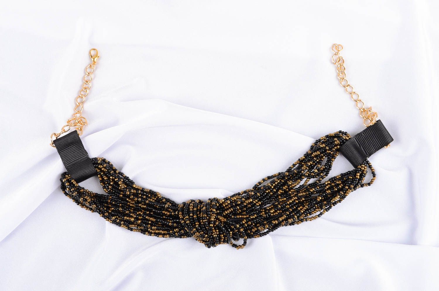 Collar de abalorios lujoso oscuro bisuteria artesanal regalo para mujer foto 1