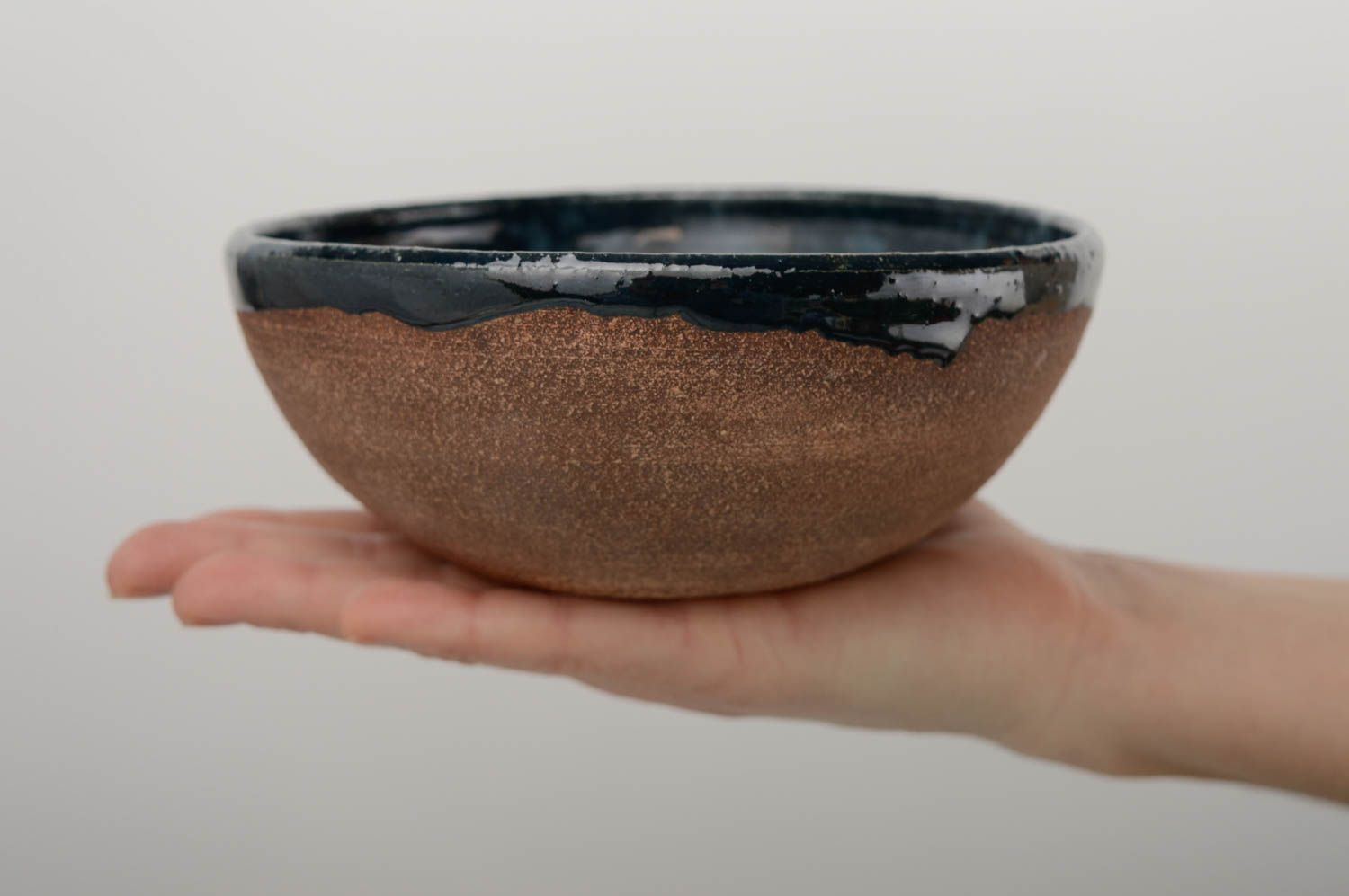 Glazed ceramic broth bowl photo 5